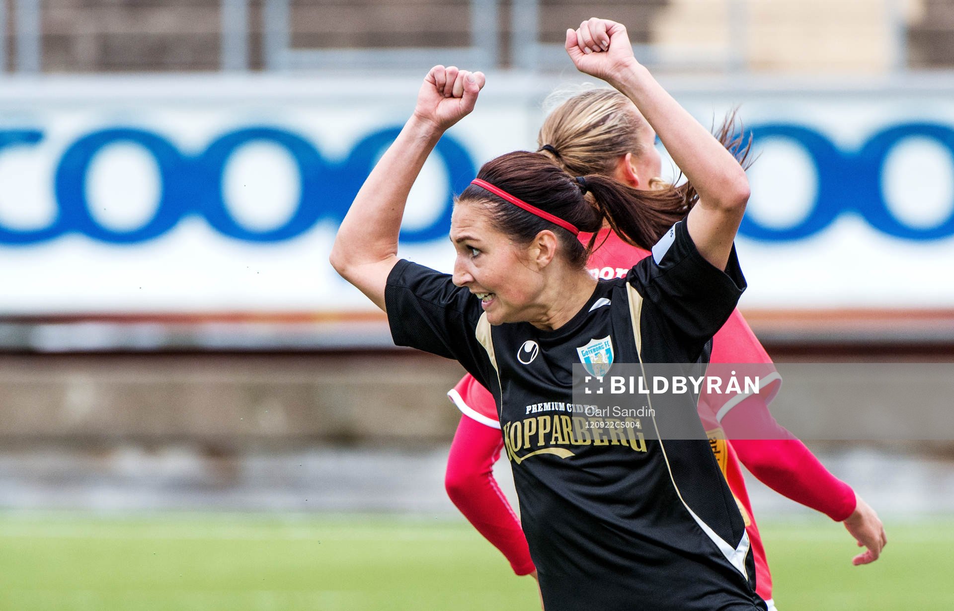 Fotboll, Dam, Damallsvenskan, Kopparbergs Göteborg - Kristianstad: Anna Ahlstrand, Göteborg, jublar efter att ha gjort 1-0.