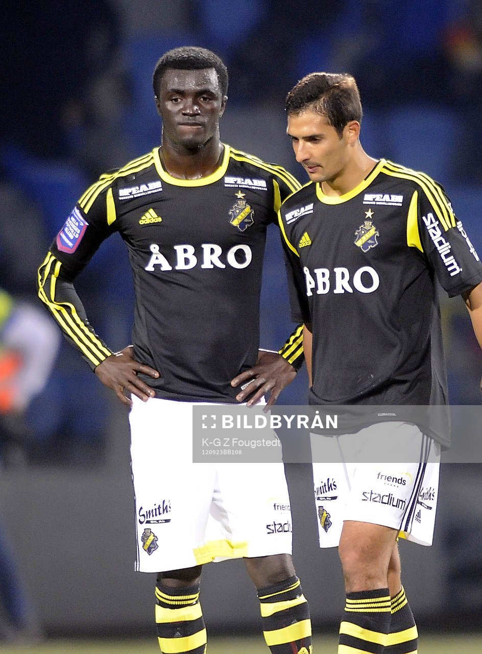 AIK båda målskyttar Kwame Amponsah Karikari (1-2) och