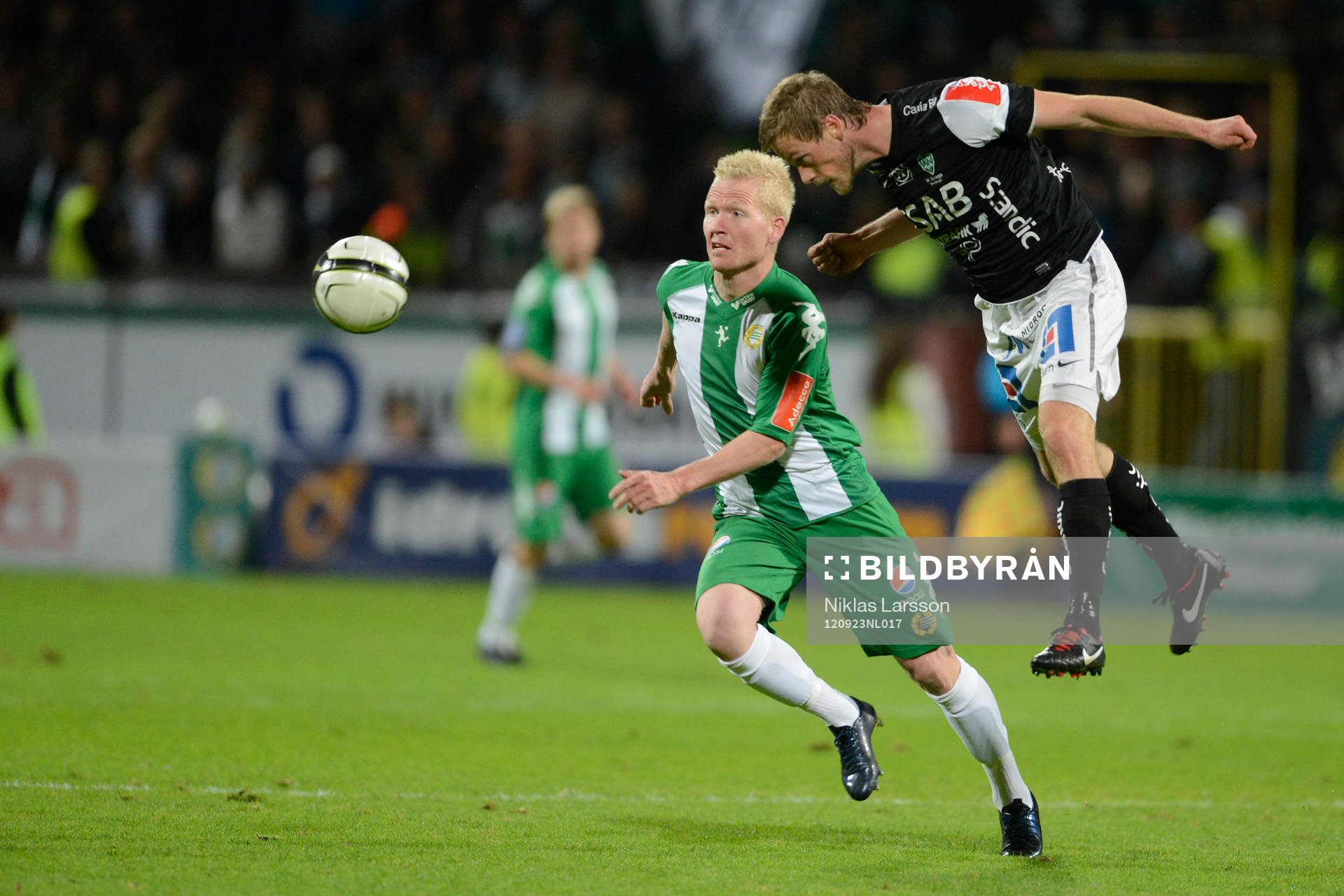 Fotboll, Superettan, Hammarby - Brage: Mattias Adelstam, Hammarby och Jon Åslund, Brage