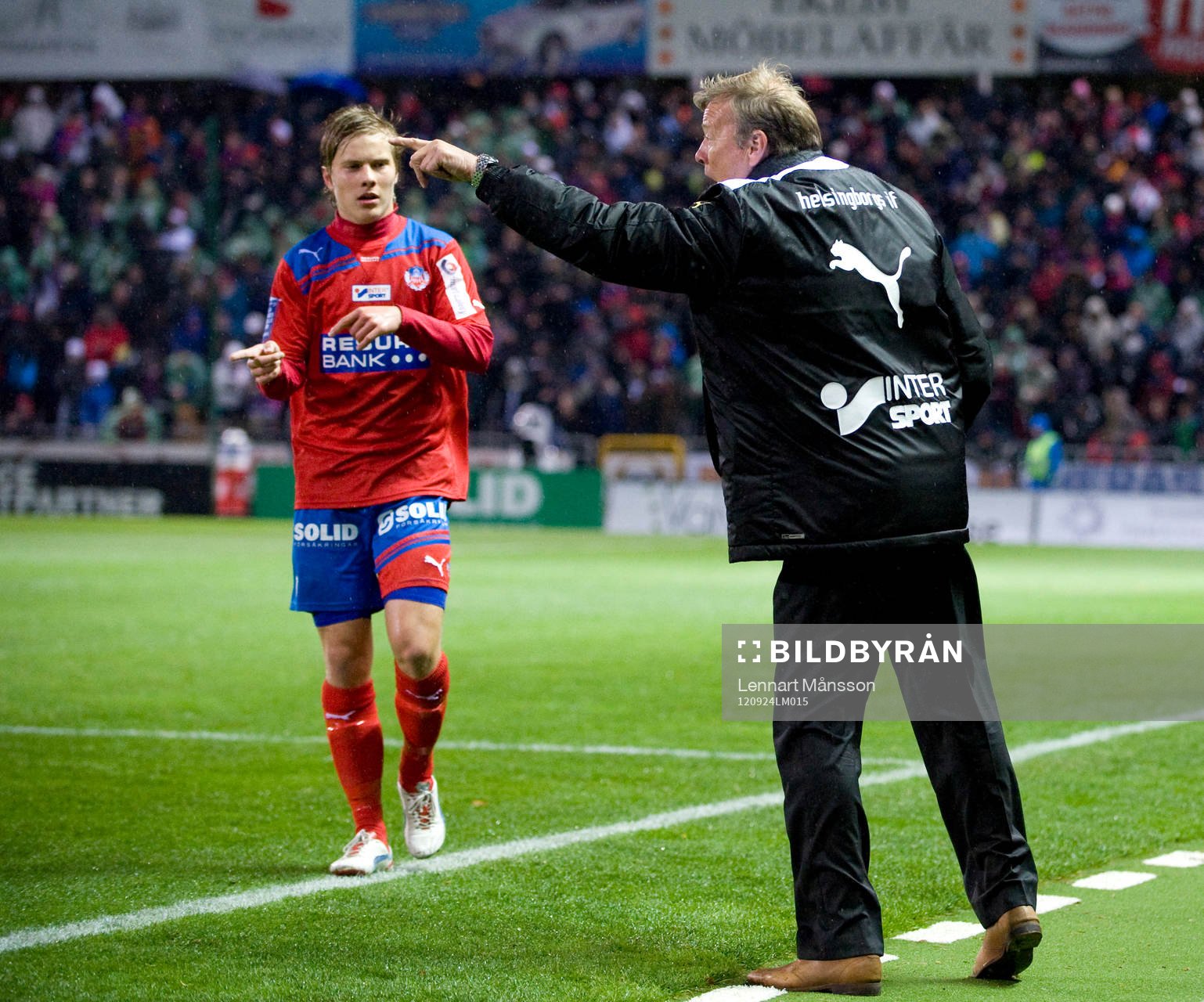Åge Hareide, tränare, Helsingborg och målskytten Jere
