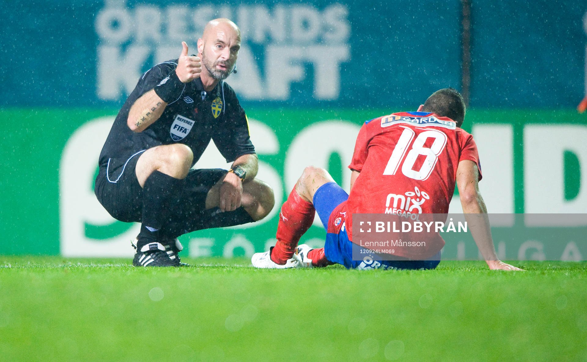Nikola Djurdjic, Helsingborg, skadad och Stefan