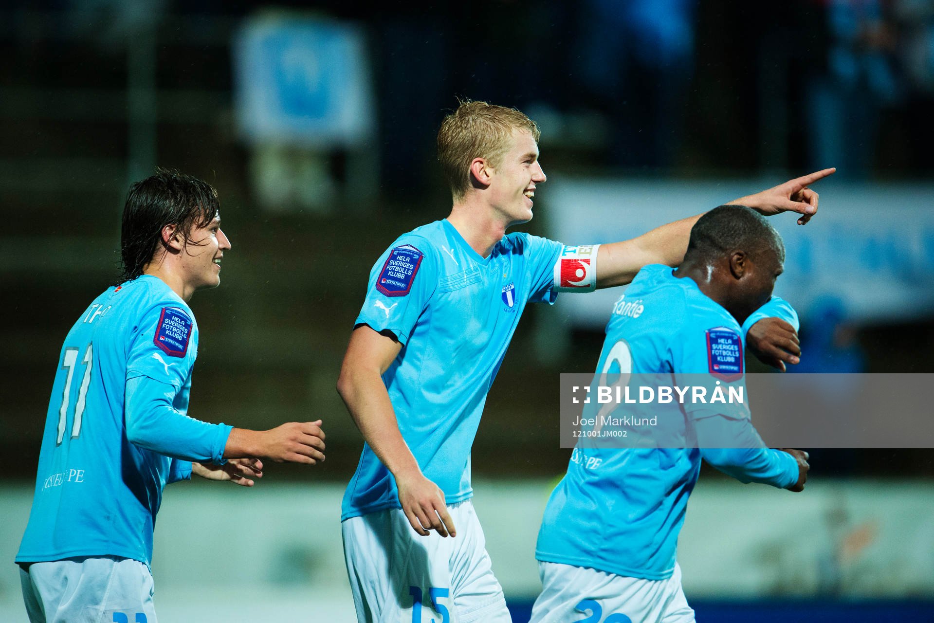 Simon Thern, Filip Helander och Tokelo Rantie, Malmö FF,