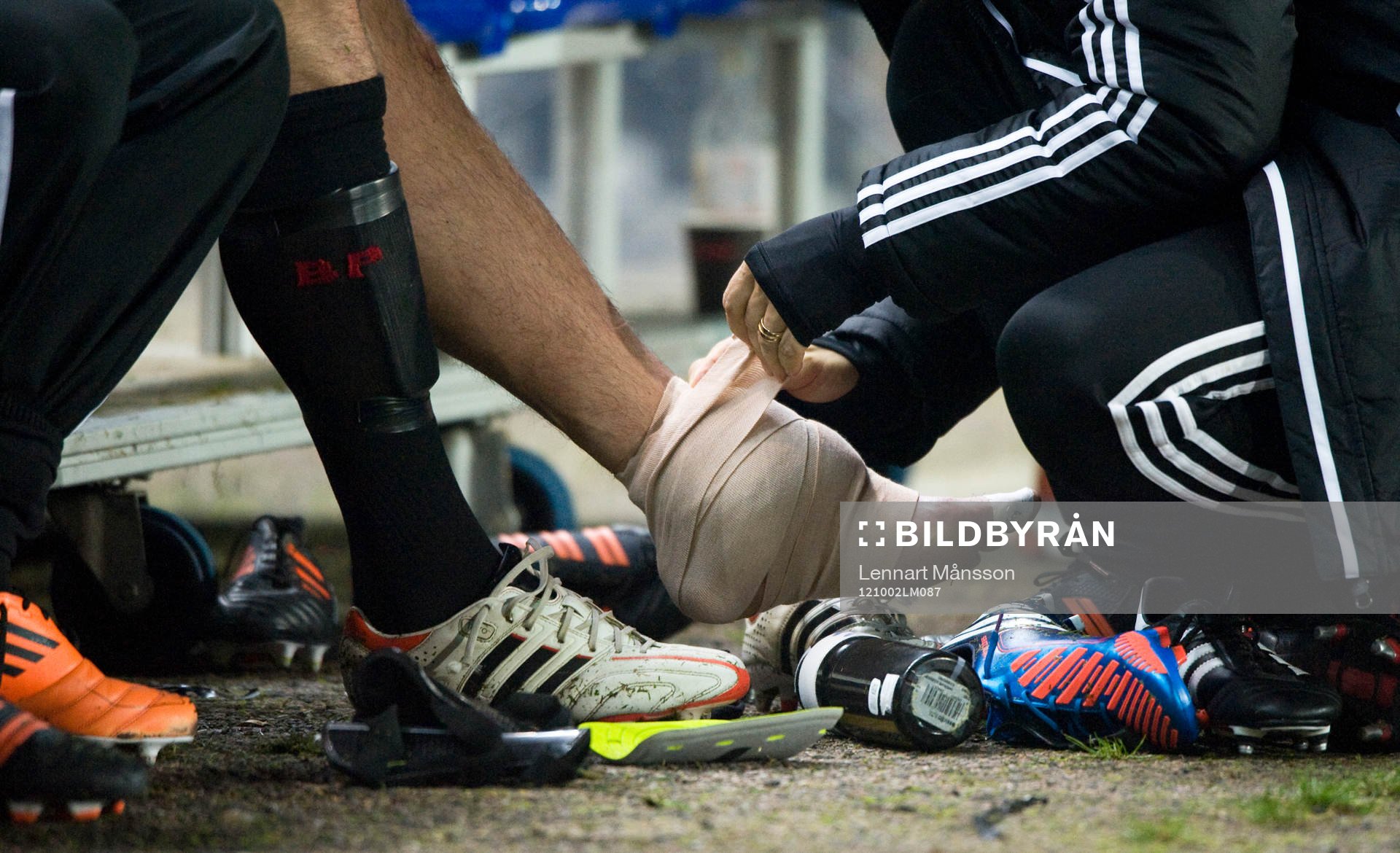 Bandage, omplåstring, skada