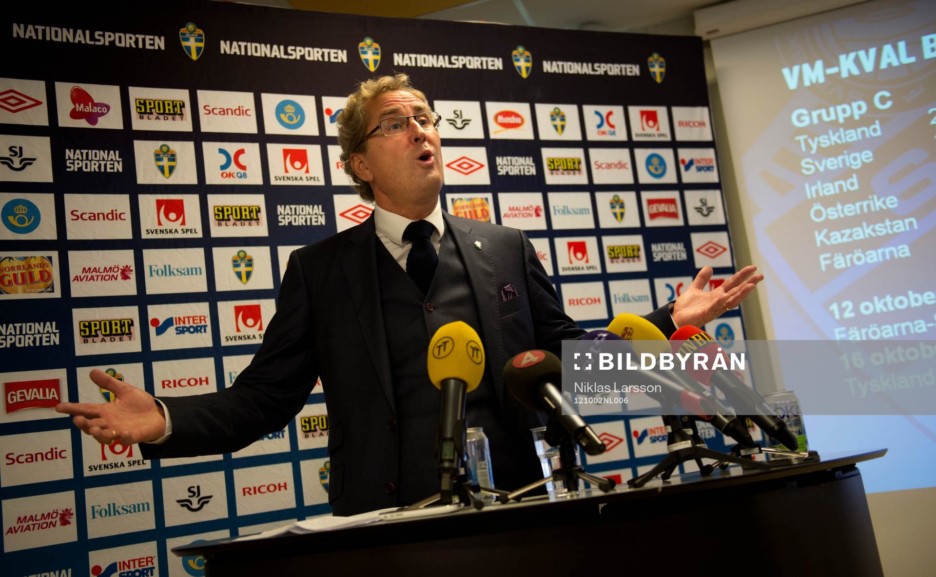 Erik Hamrén, förbundskapten Sverige presenterar VM