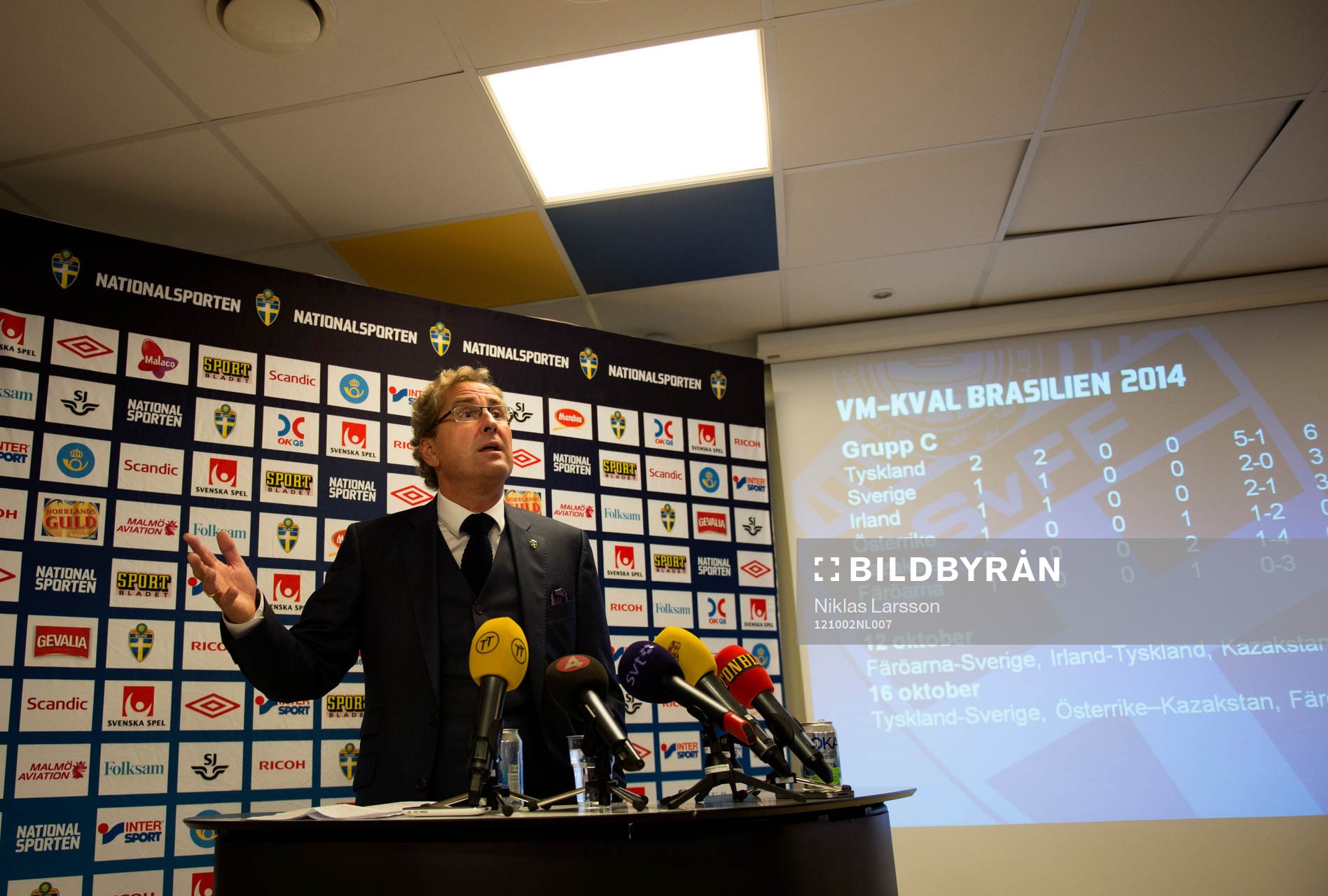 Erik Hamrén, förbundskapten Sverige presenterar VM