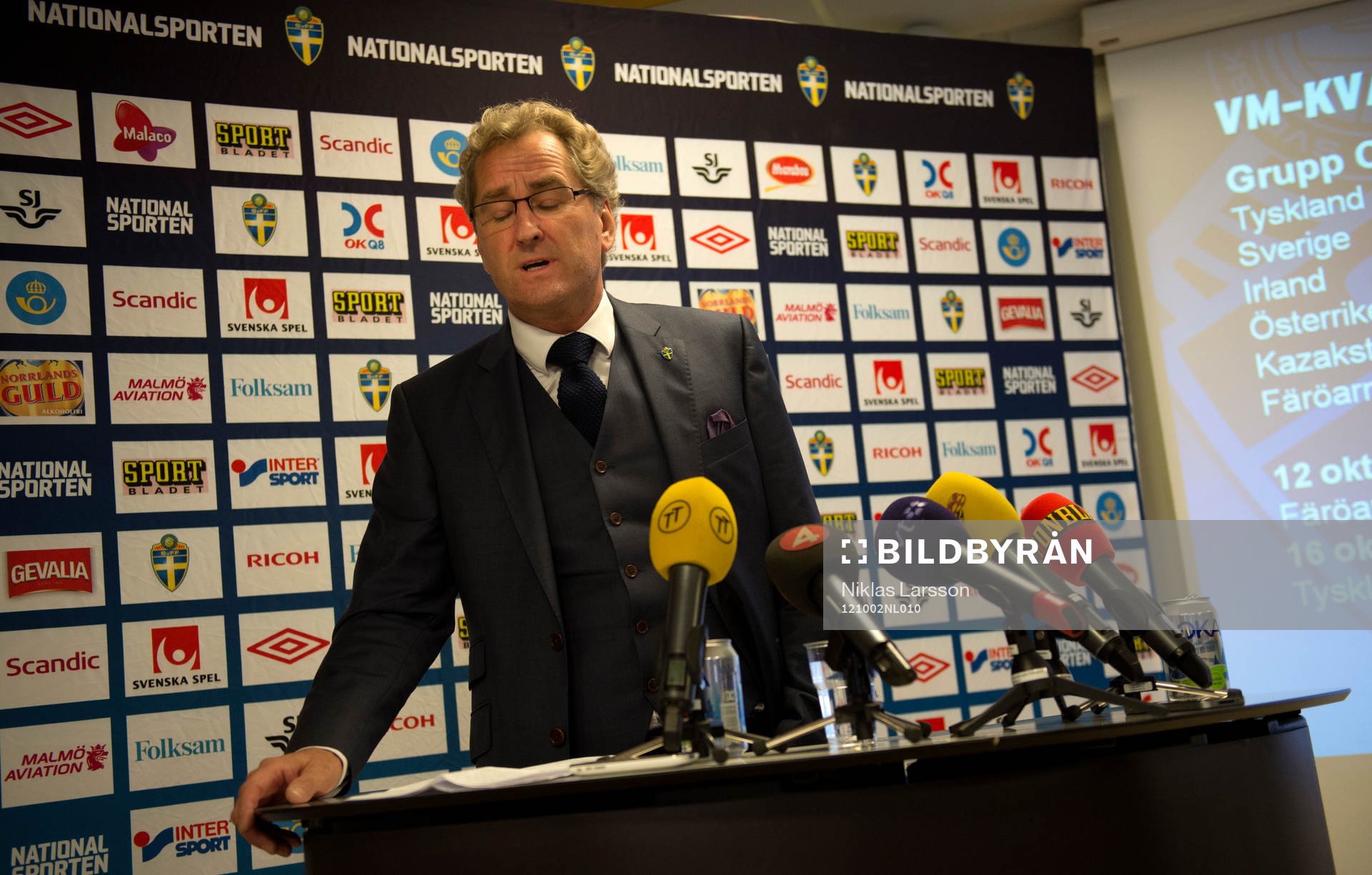 Erik Hamrén, förbundskapten Sverige presenterar VM