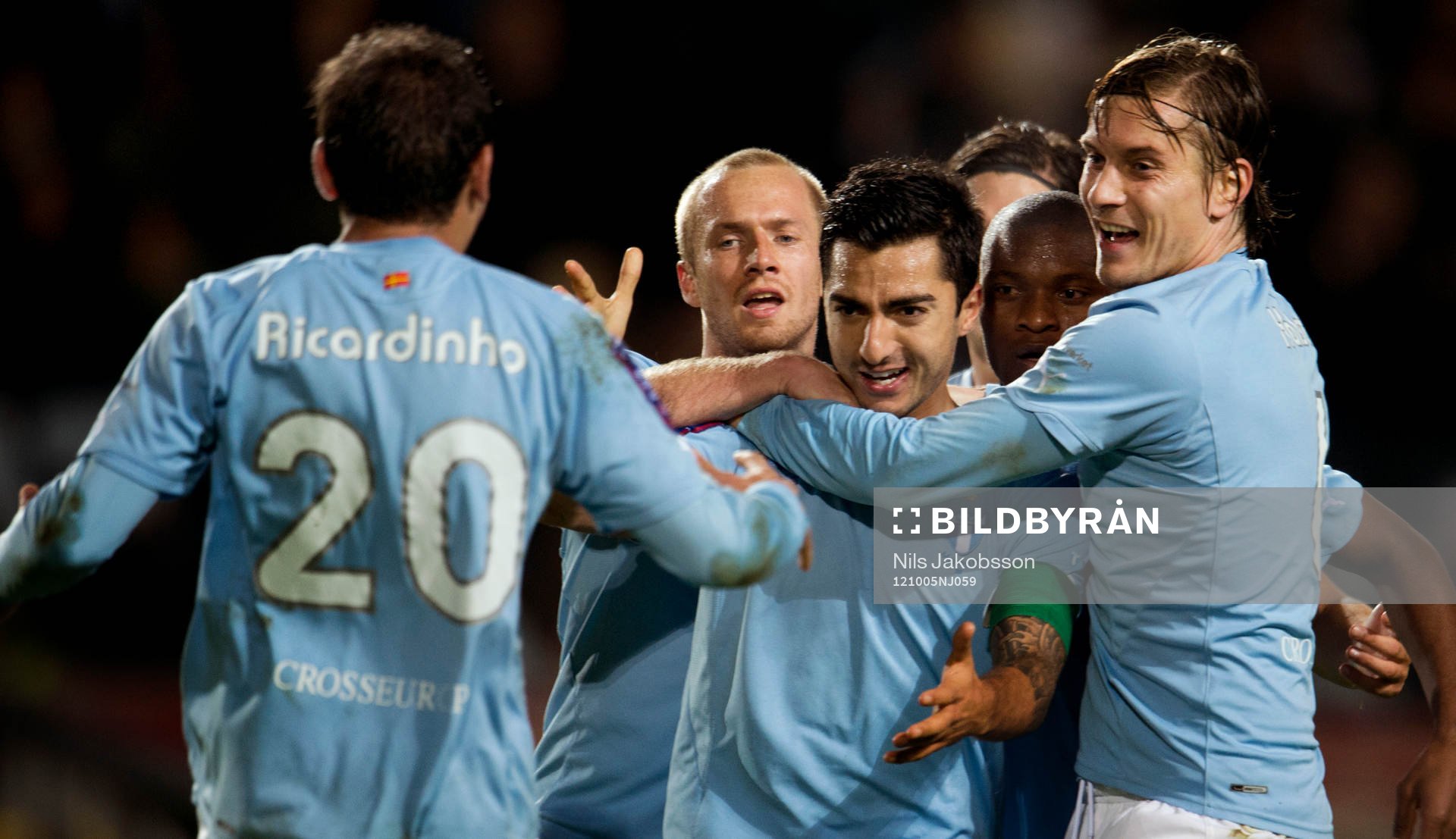 Fotboll, allsvenskan, Malmö FF - IFK Norrköping: Ricardo Ferreira Da Silva, Daniel Larsson, Jiloan Hamad, Tokelo Rantie, Markus Halsti, Malmö FF jublar
