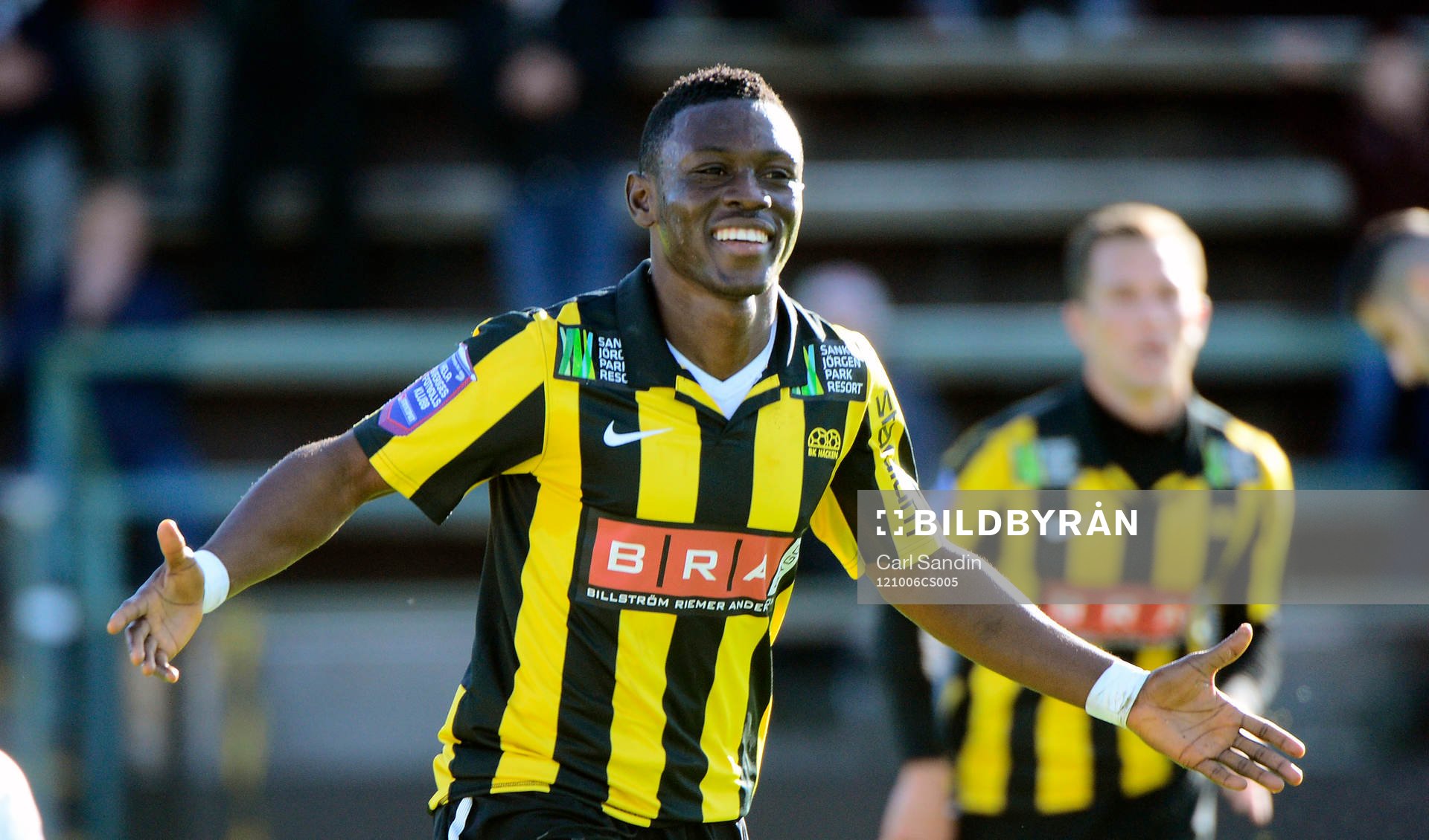 Fotboll, Allsvenskan, Häcken - Syrianska: Waris Majeed, Häcken jublar efter 1-0