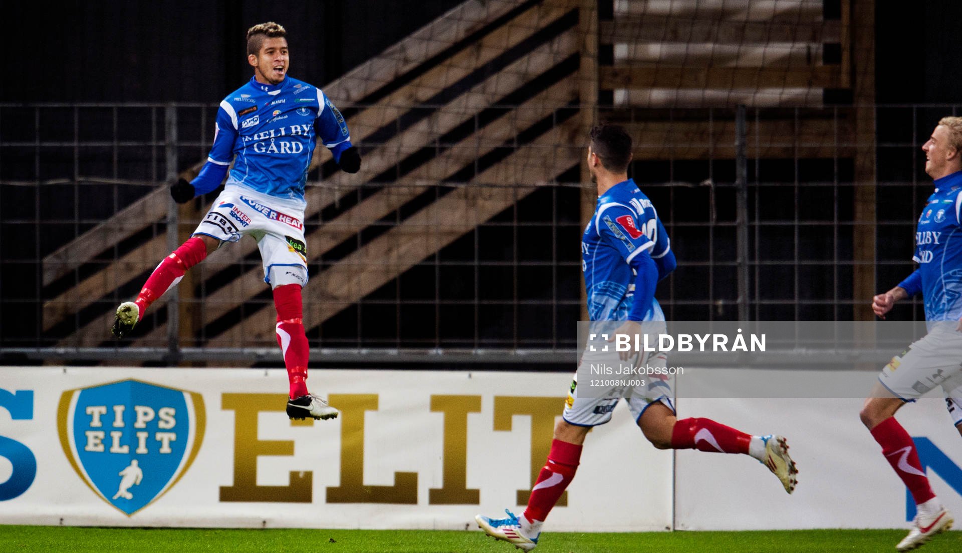 Fotboll, superettan, Landskrona - Trelleborg: Kristian Haynes, Trelleborg jublar efter 0-2