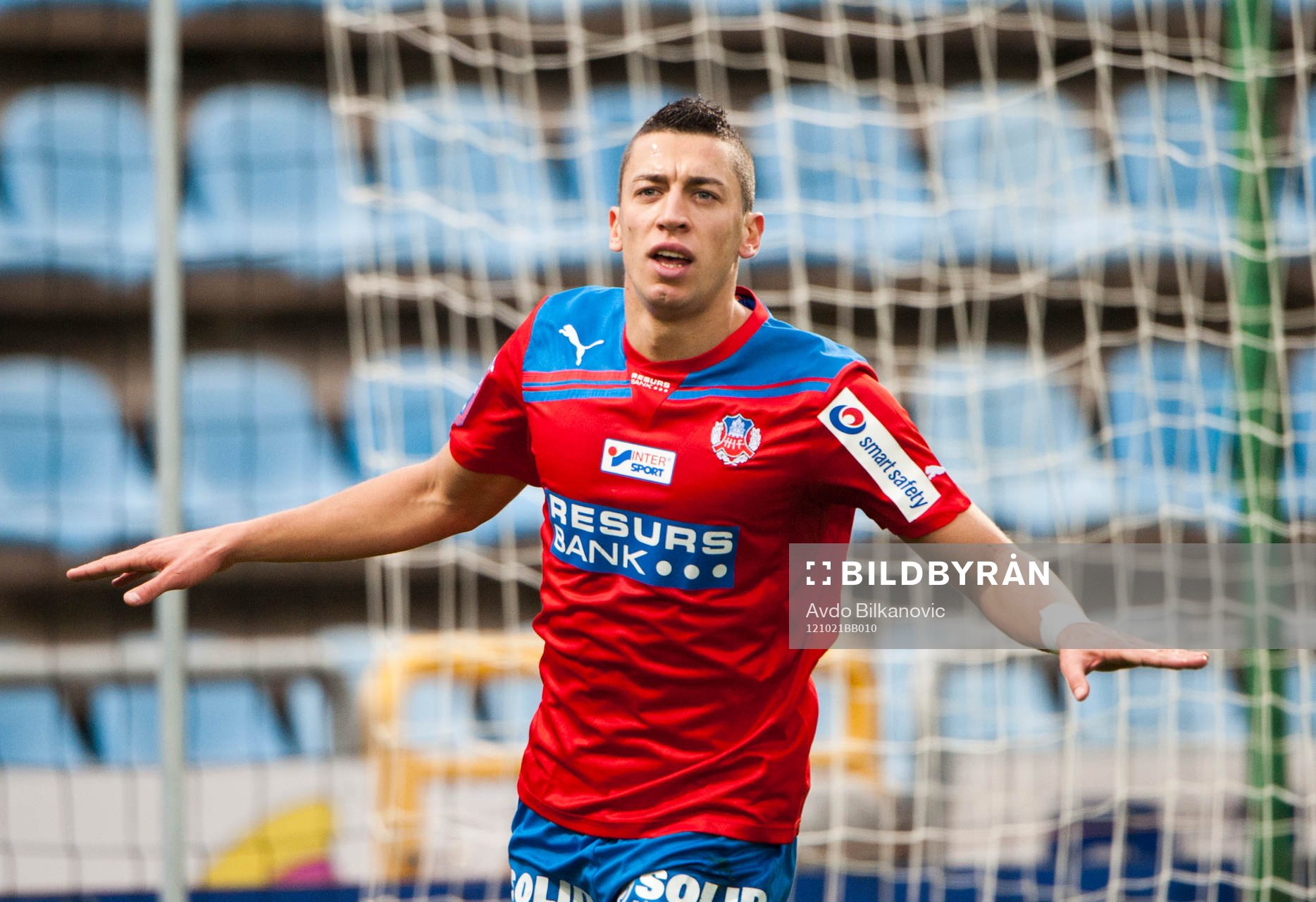 Fotboll, Allsvenskan, Helsingborg - Örebro: Nikola Djurdjic, Helsingborg, jubel