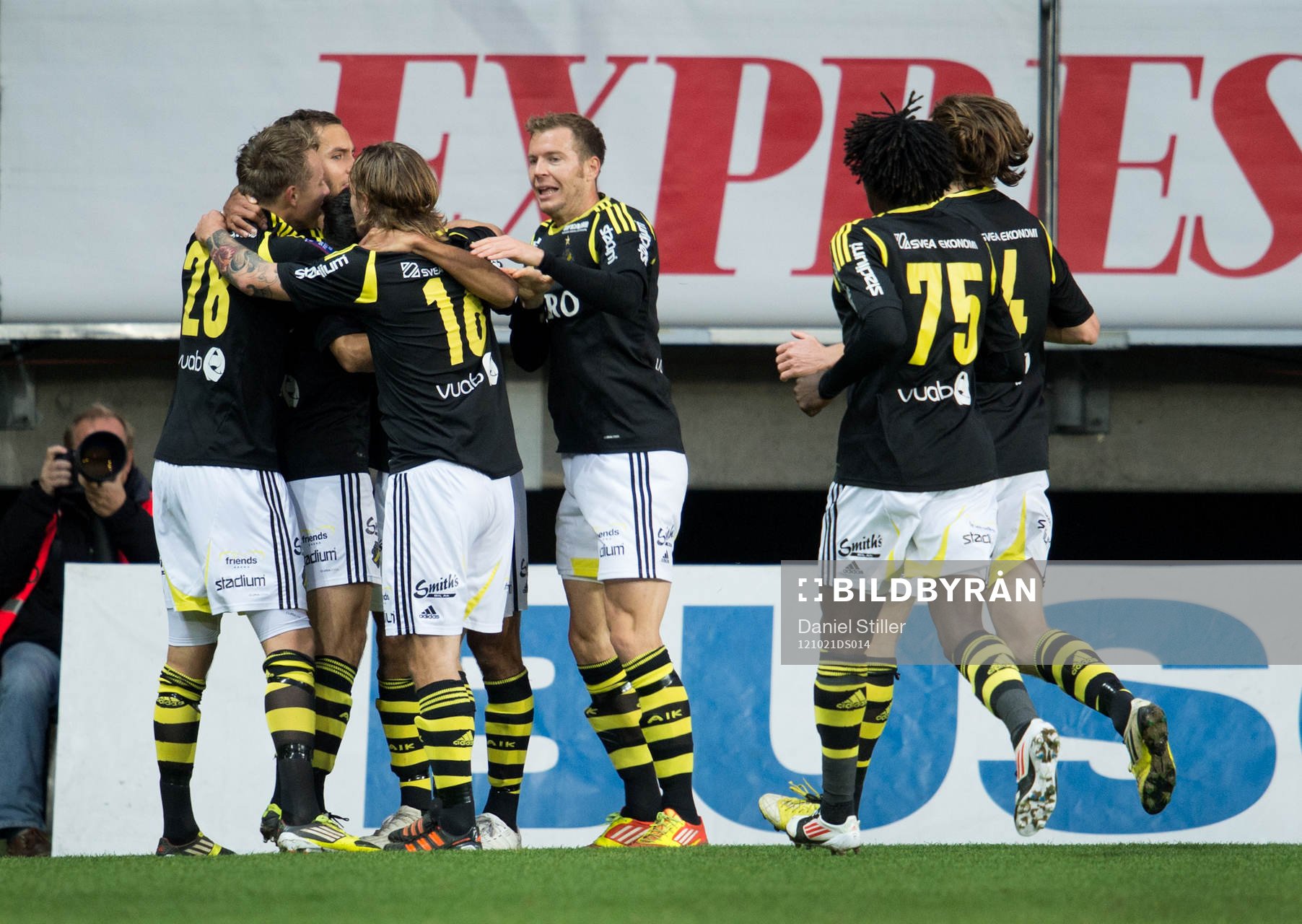 Fotboll, Allsvenskan, IFK Göteborg - AIK: Nicklas Backman, AIK, gör 0-1, jubel