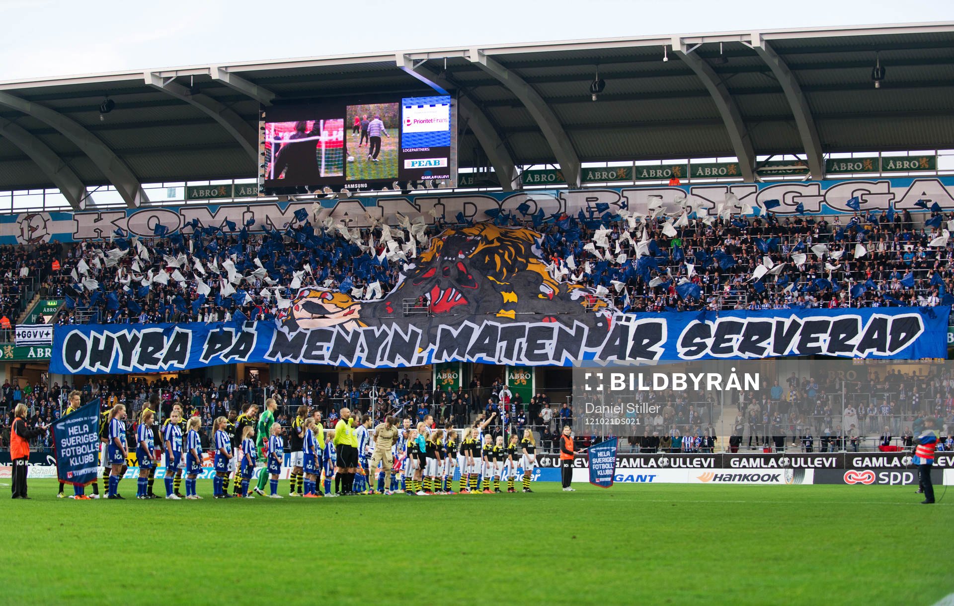 Lineup och IFK Göteborgs tifo