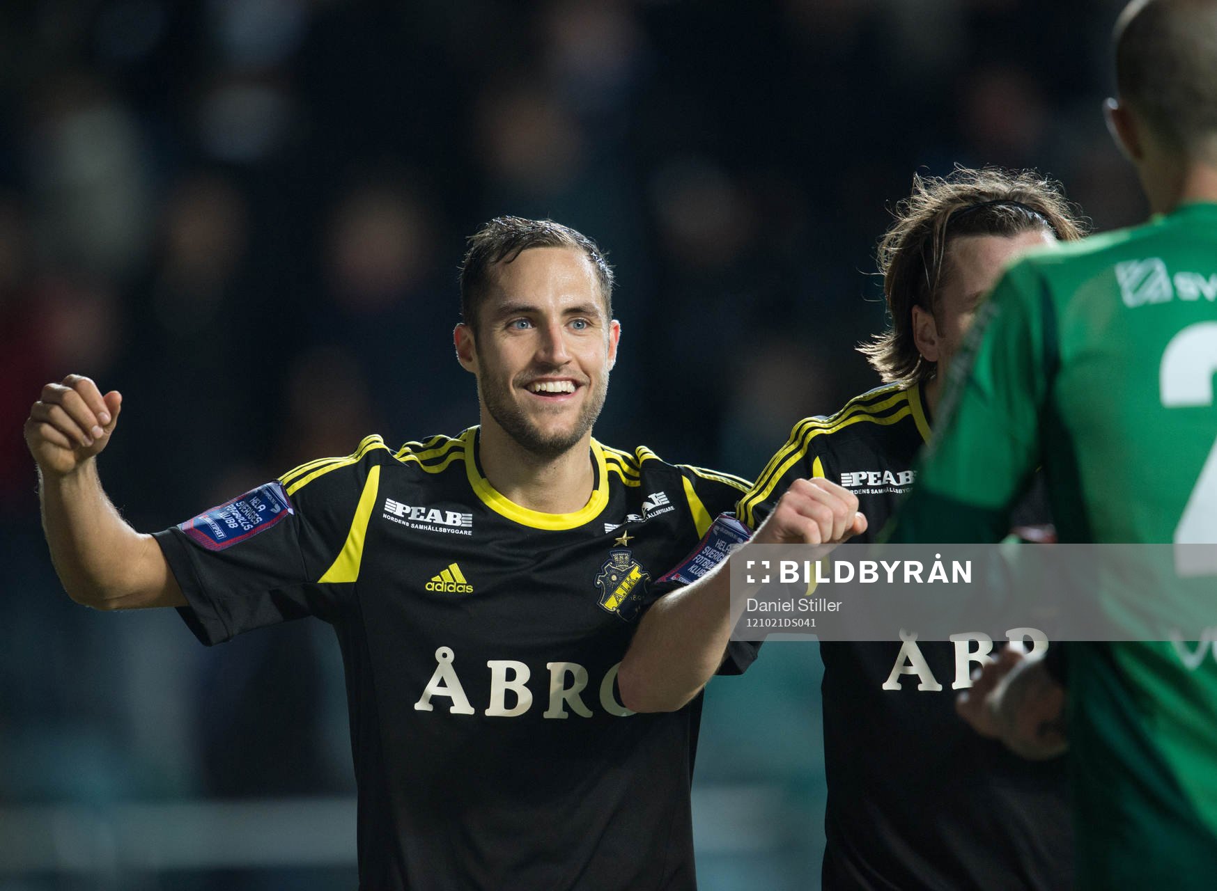 Fotboll, Allsvenskan, IFK Göteborg - AIK: Nicklas Backman, AIK, jublar efter segern