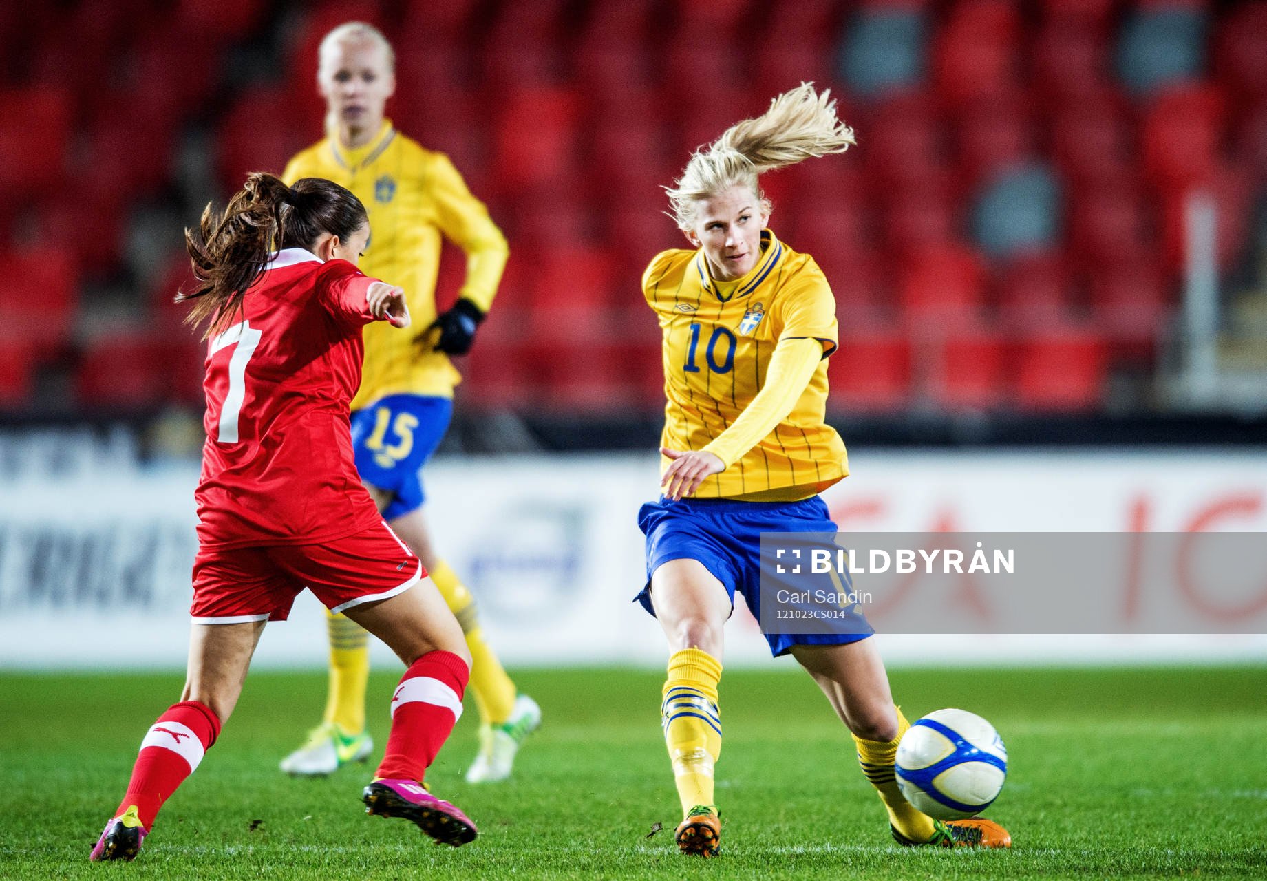 Fotboll, Damlandslaget, Träningslandskamp, Sverige -