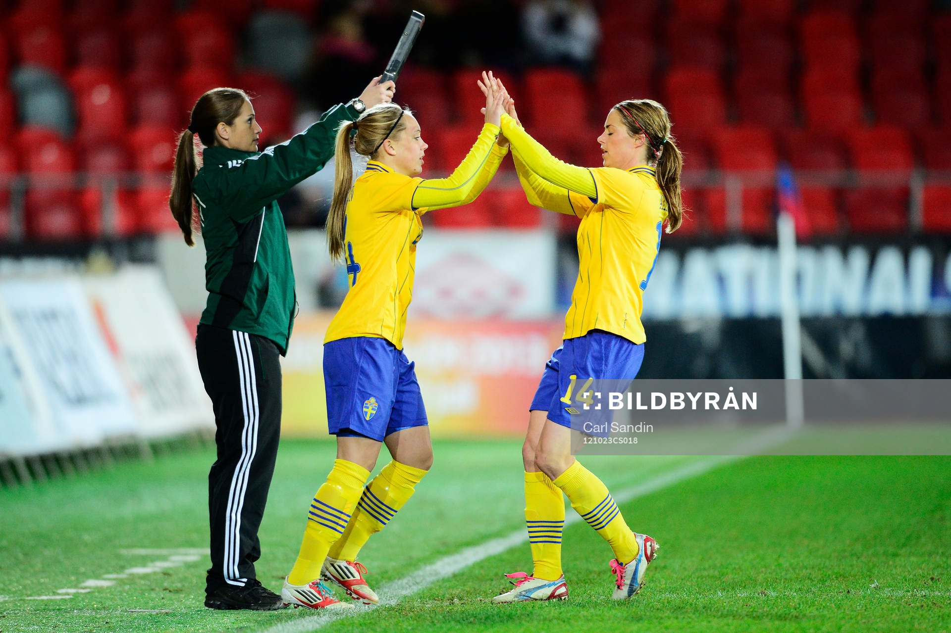Fotboll, Damlandslaget, Träningslandskamp, Sverige -