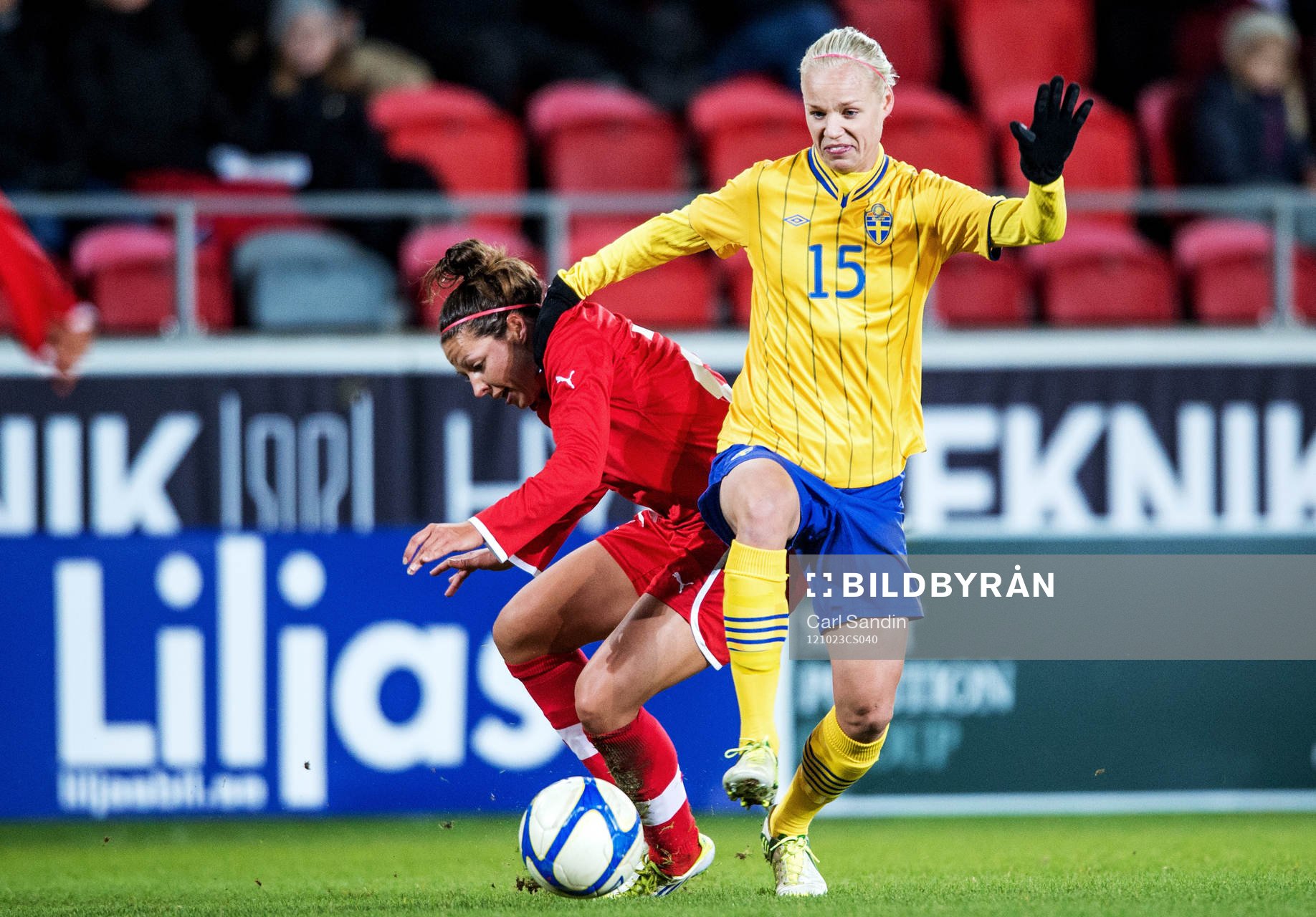 Fotboll, Damlandslaget, Träningslandskamp, Sverige -