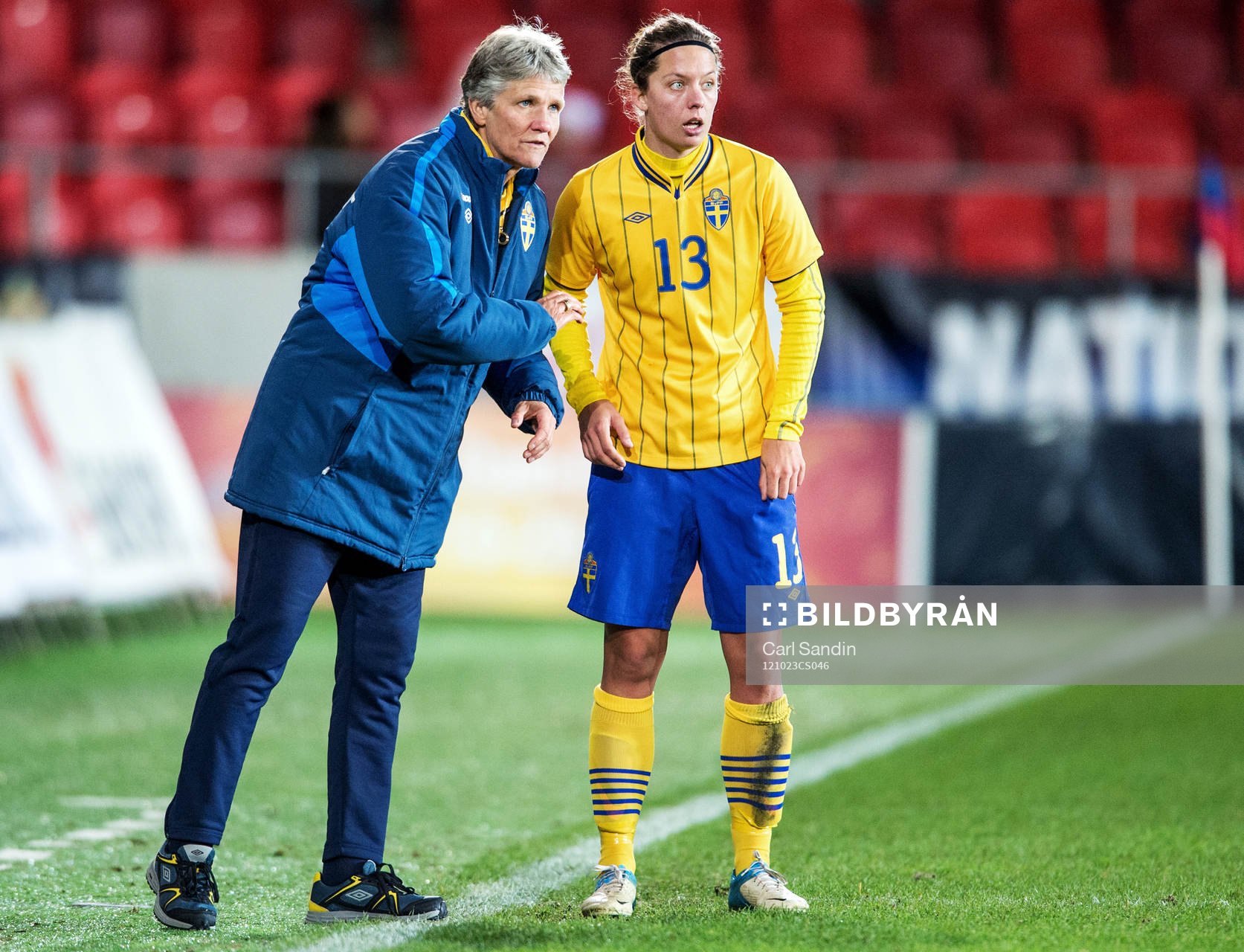 Fotboll, Damlandslaget, Träningslandskamp, Sverige -