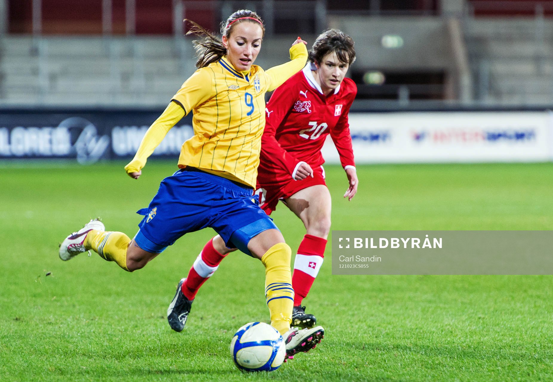 Fotboll, Damlandslaget, Träningslandskamp, Sverige -