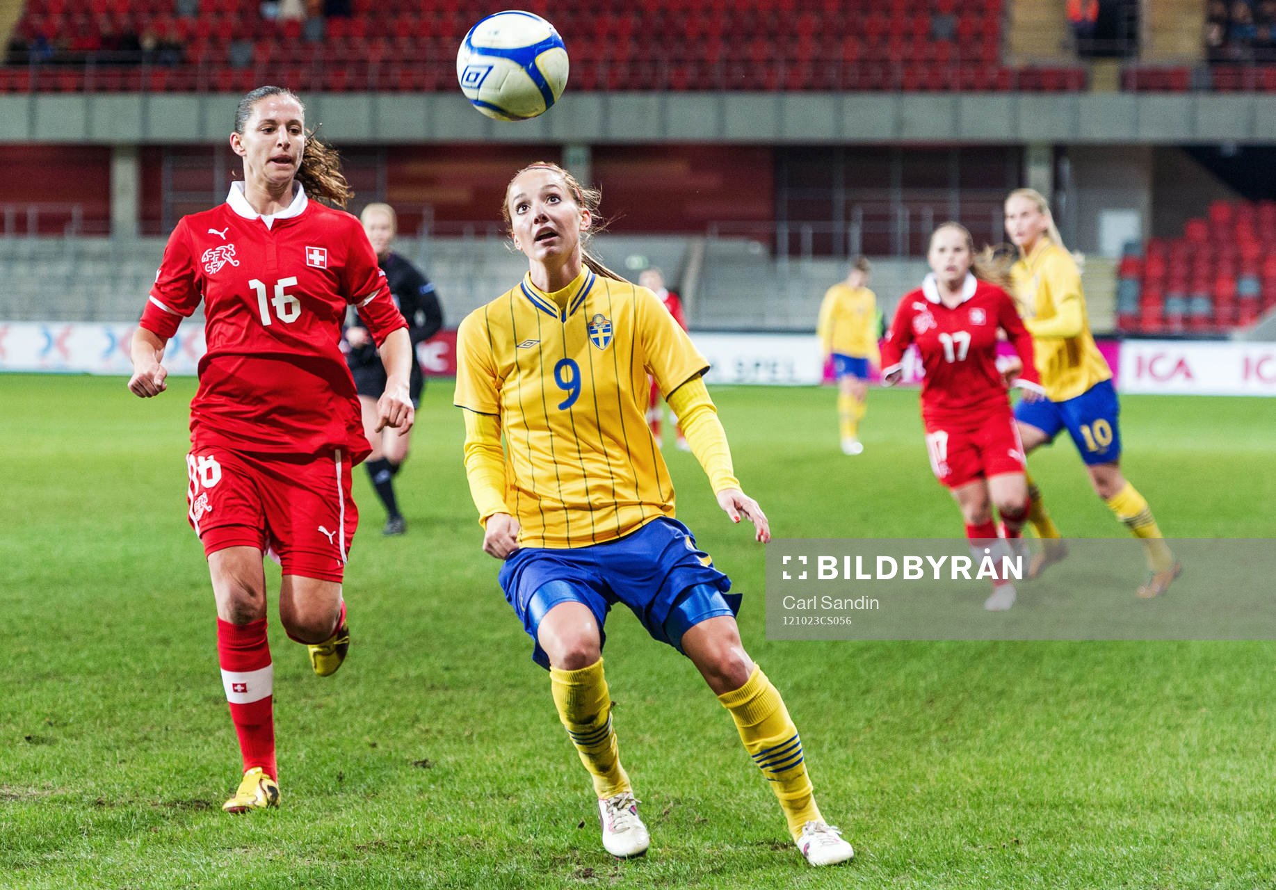 Fotboll, Damlandslaget, Träningslandskamp, Sverige -