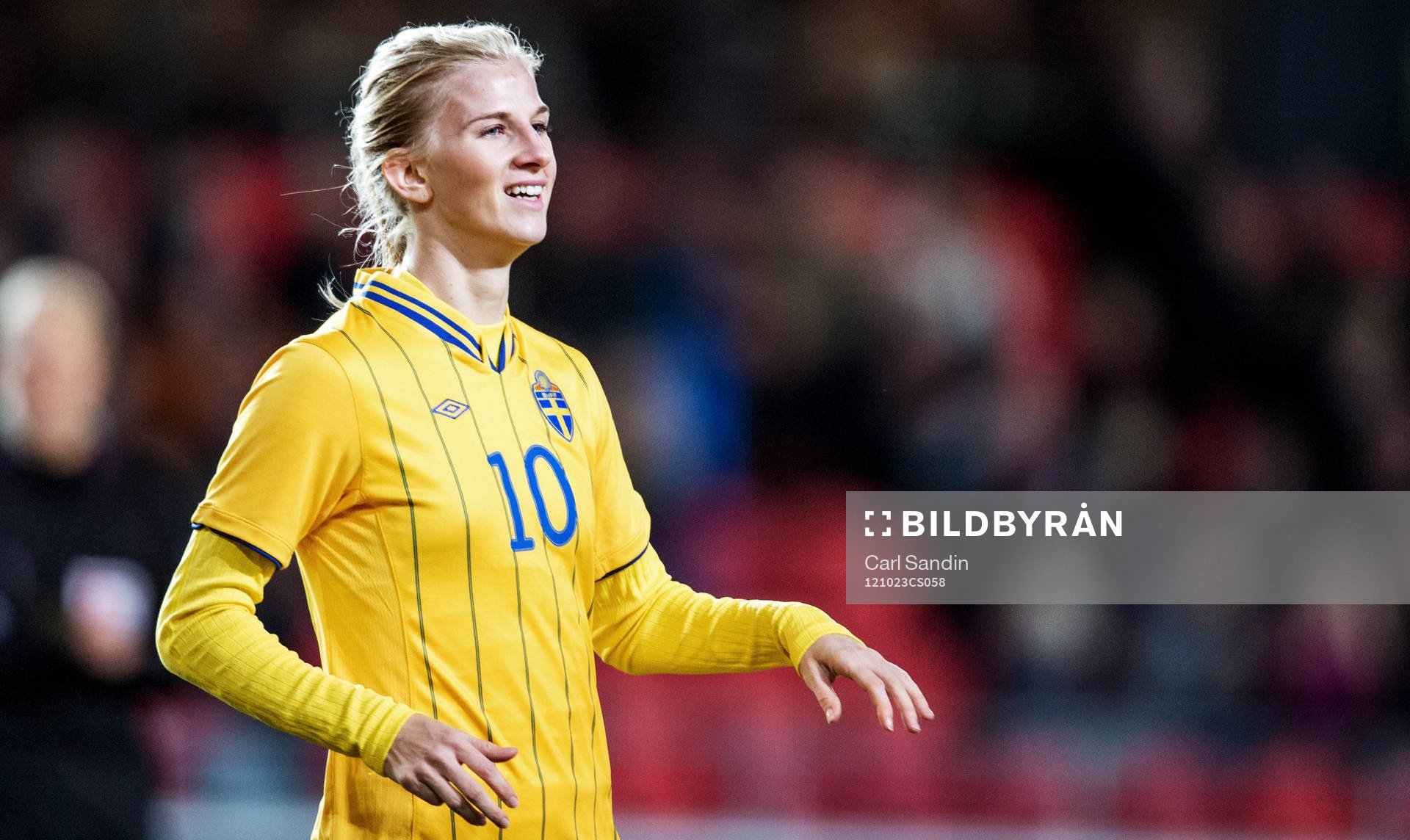 Fotboll, Damlandslaget, Träningslandskamp, Sverige - Schweiz: Sofia Jakobsson, Sverige, jublar efter att ha gjort 1-0.