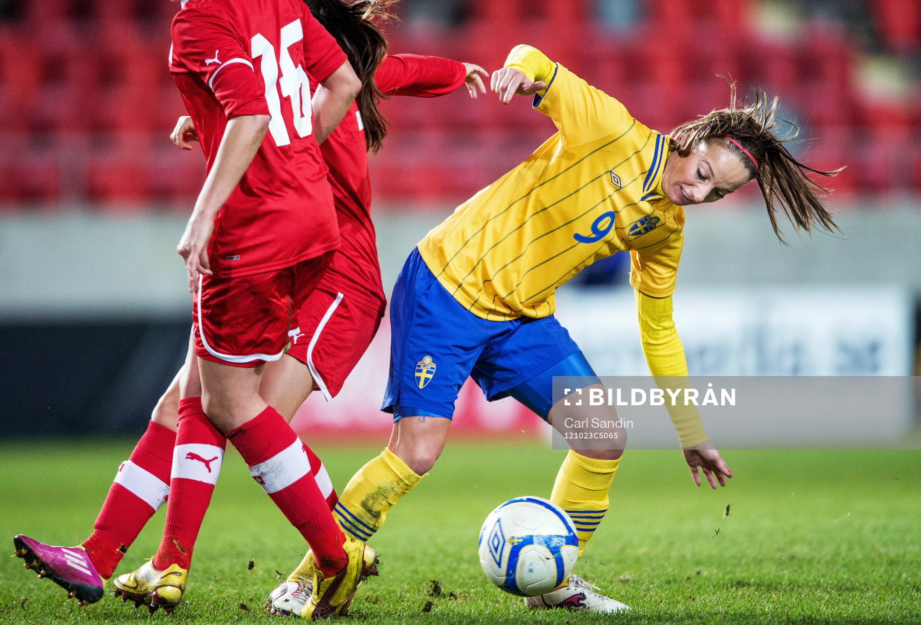 Fotboll, Damlandslaget, Träningslandskamp, Sverige -
