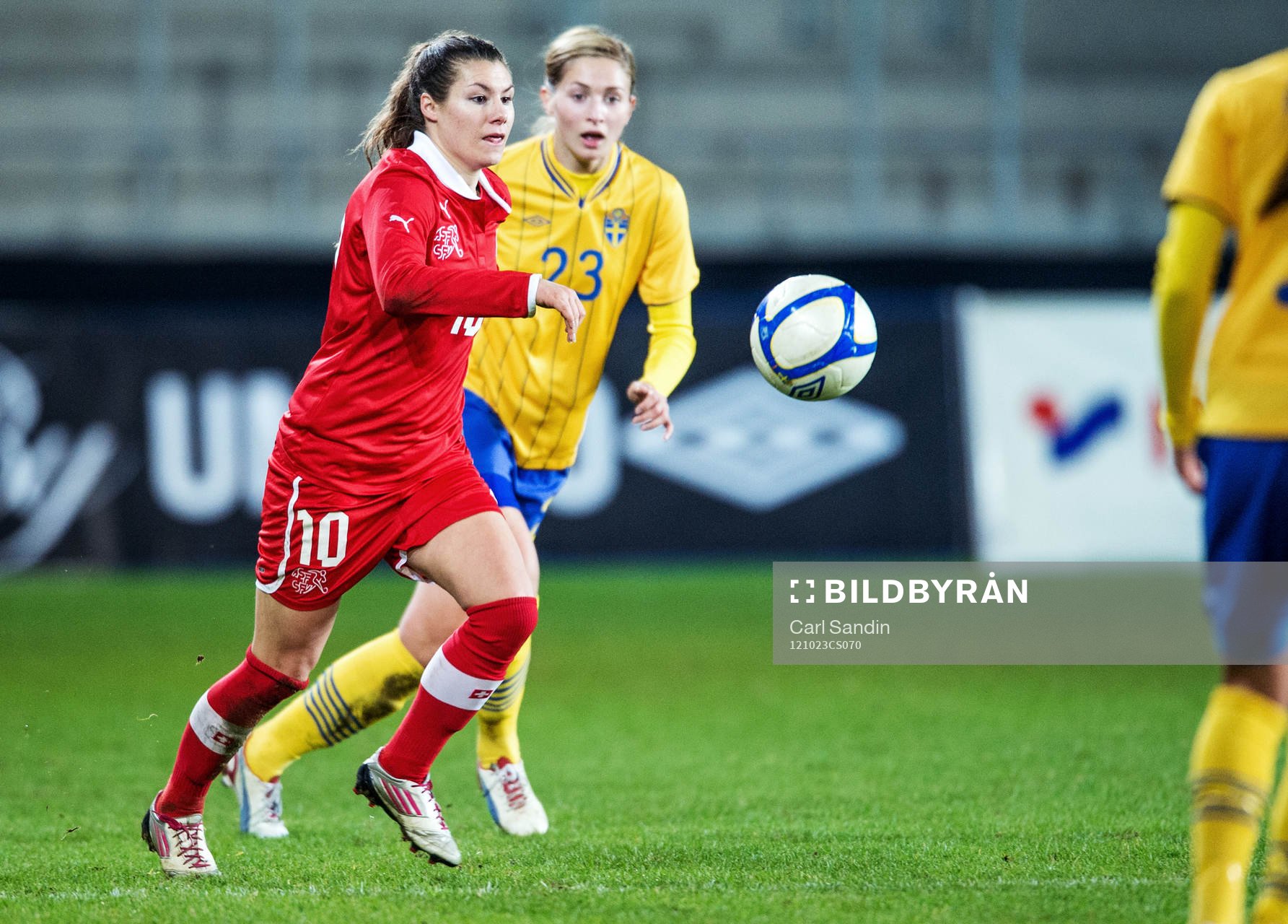 Fotboll, Damlandslaget, Träningslandskamp, Sverige -