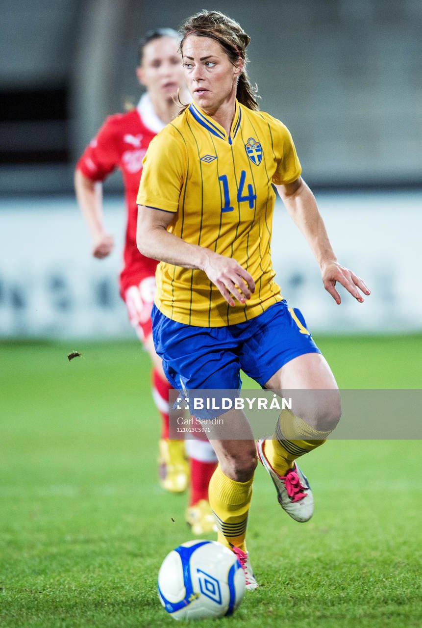 Fotboll, Damlandslaget, Träningslandskamp, Sverige -