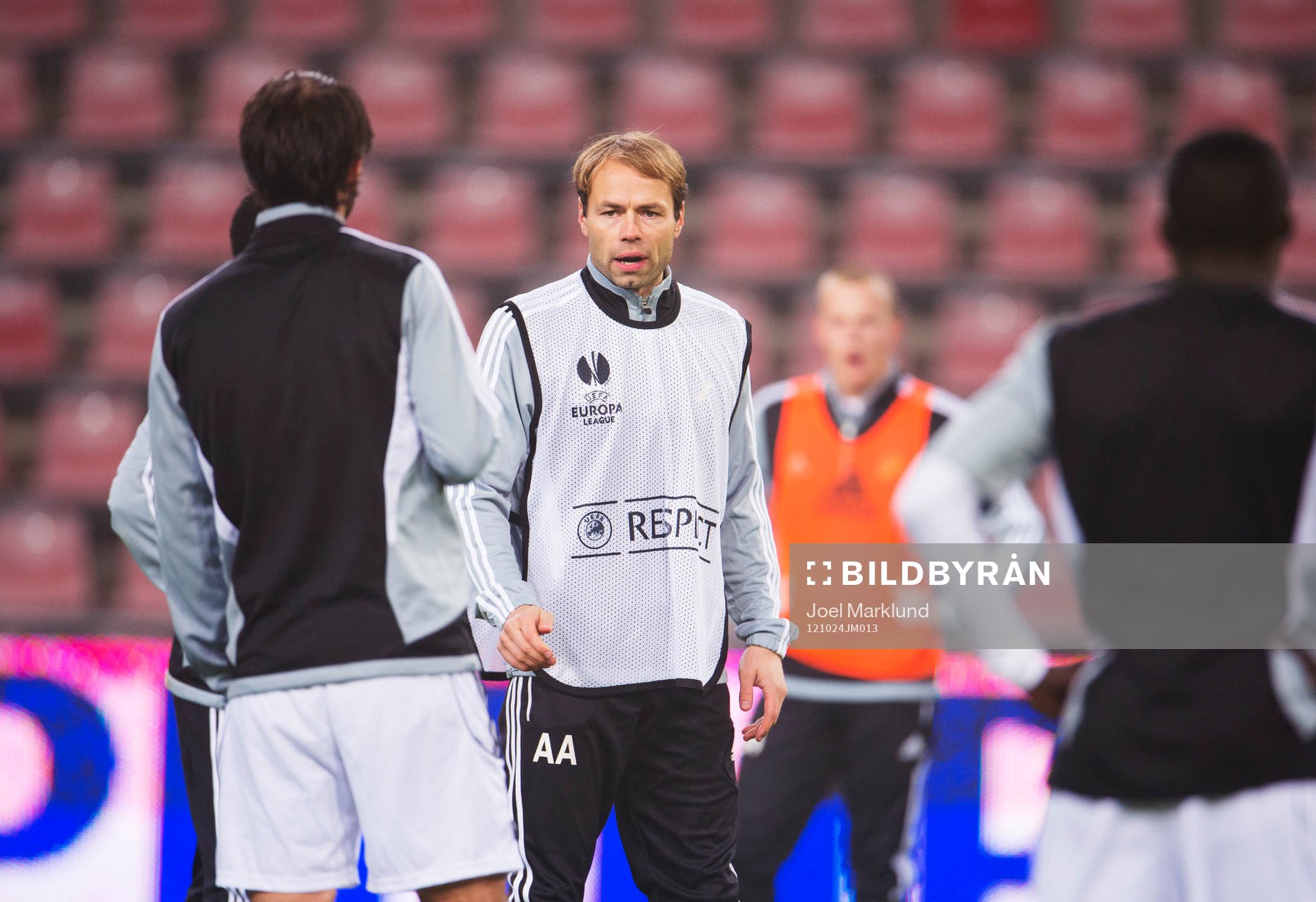 Fotboll, inför Europa League, AIK: Andreas Alm, tränare.