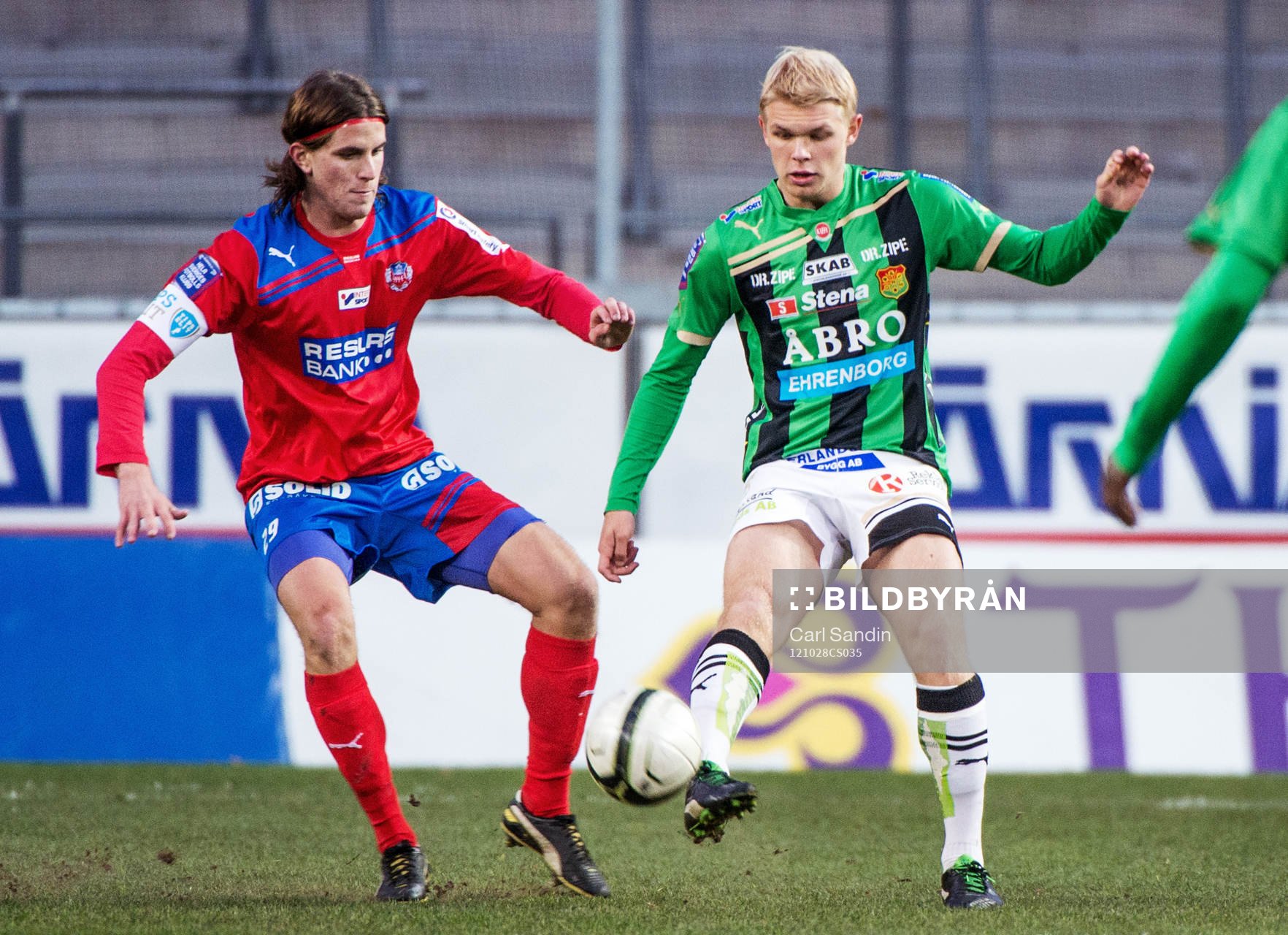 Jesper Björkman, Helsingborg, och Linus Tornblad, GAIS, i