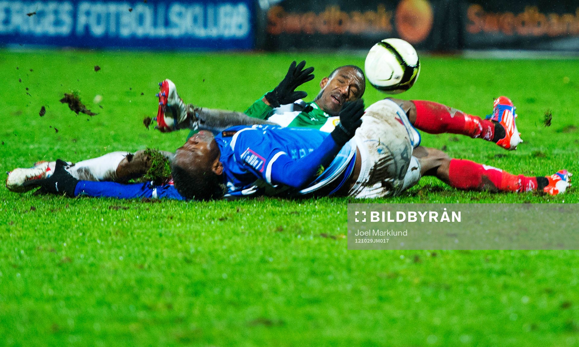 Ibrahim Koroma, Trelleborg, krockar med Jose Monteiro,