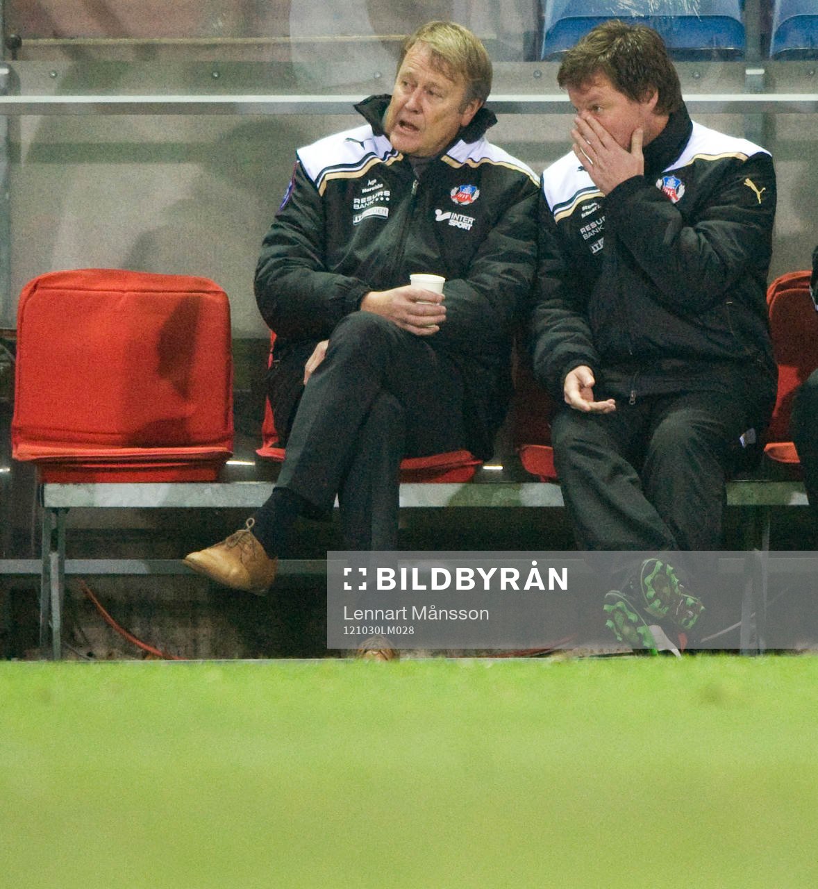 Åge Hareide och Stefan Schwarz, tränare, Helsingborg