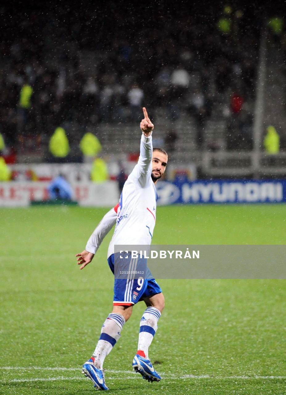 Fotboll, Ligue 1, Lyon - Bastia: Joie Lisandro LOPEZ - 04.11.2012 - Lyon / Bastia - 11 eme journee de Ligue 1
