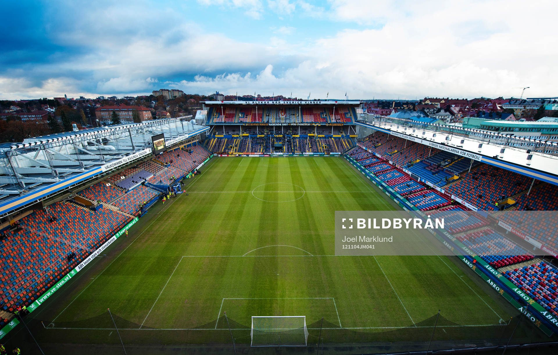 Vy över Råsunda från Södra läktaren mot Norra stå