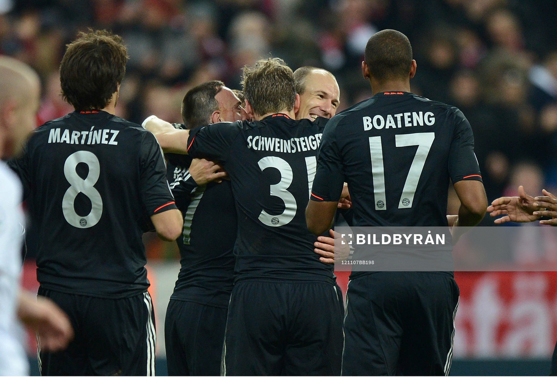 el v.l. Javier ''Javi'' Martinez, Franck Ribery, Bastian