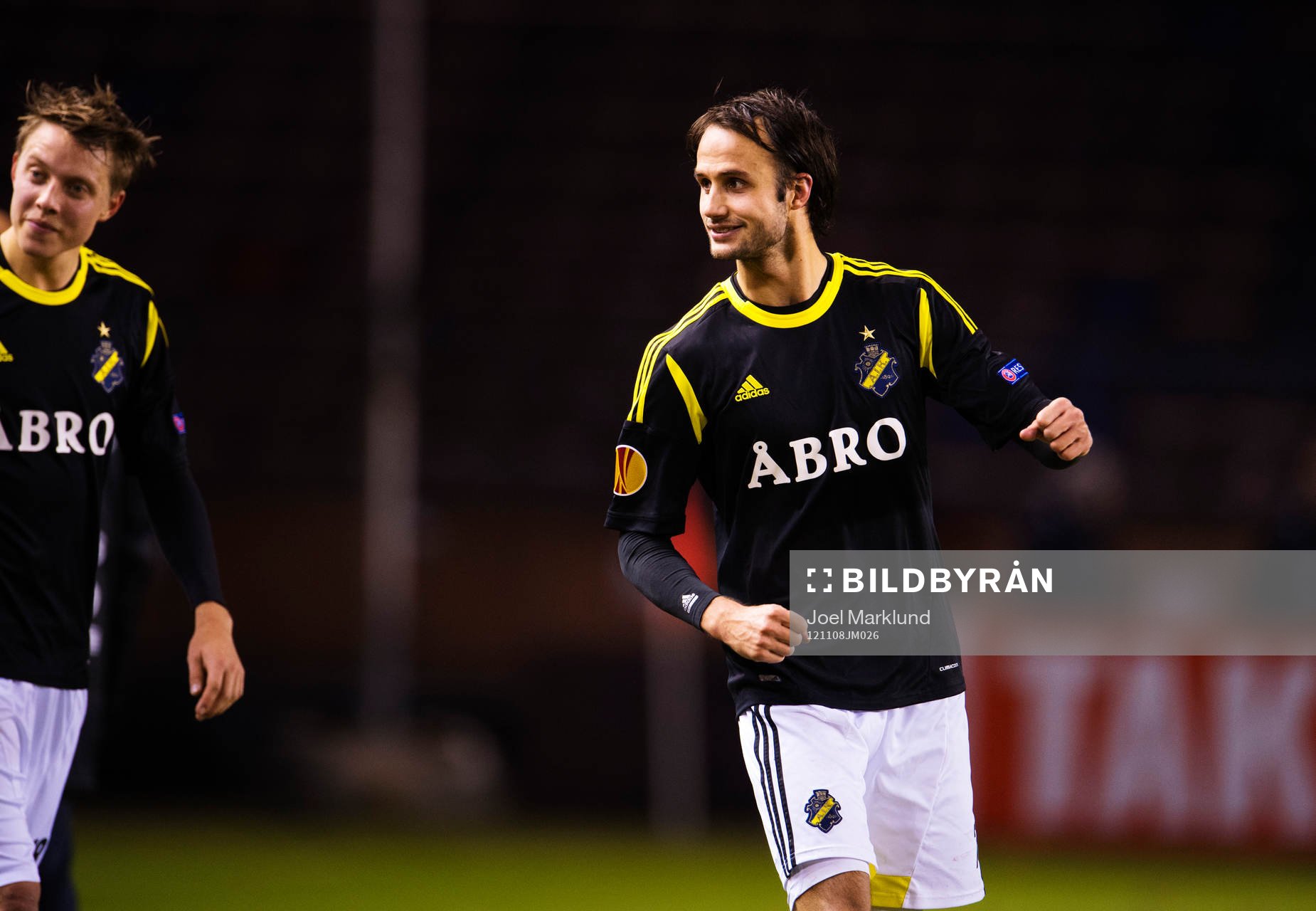 Helgi Danielsson, AIK, visar glädje