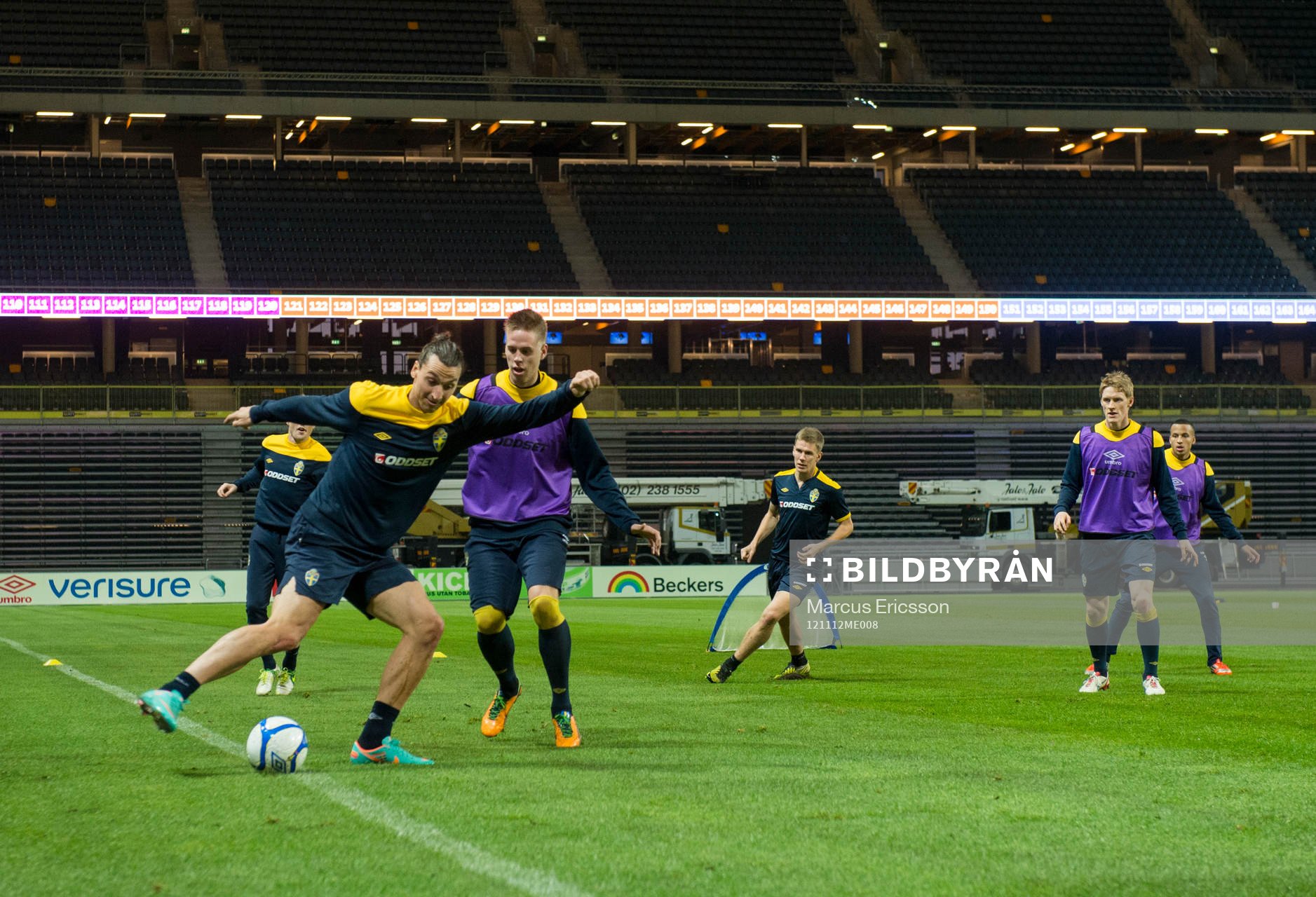 Sveriges första träning på Friends Arena. Zlatan