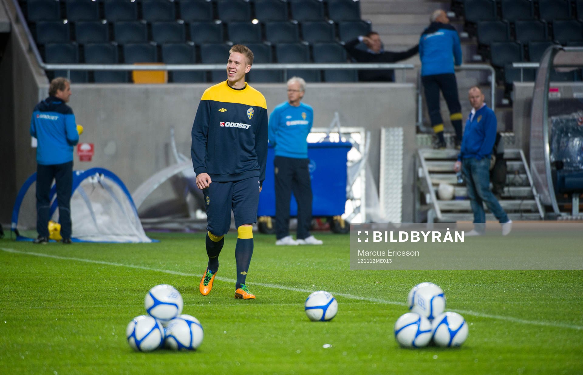 Sveriges första träning på Friends Arena. Pontus Jansson