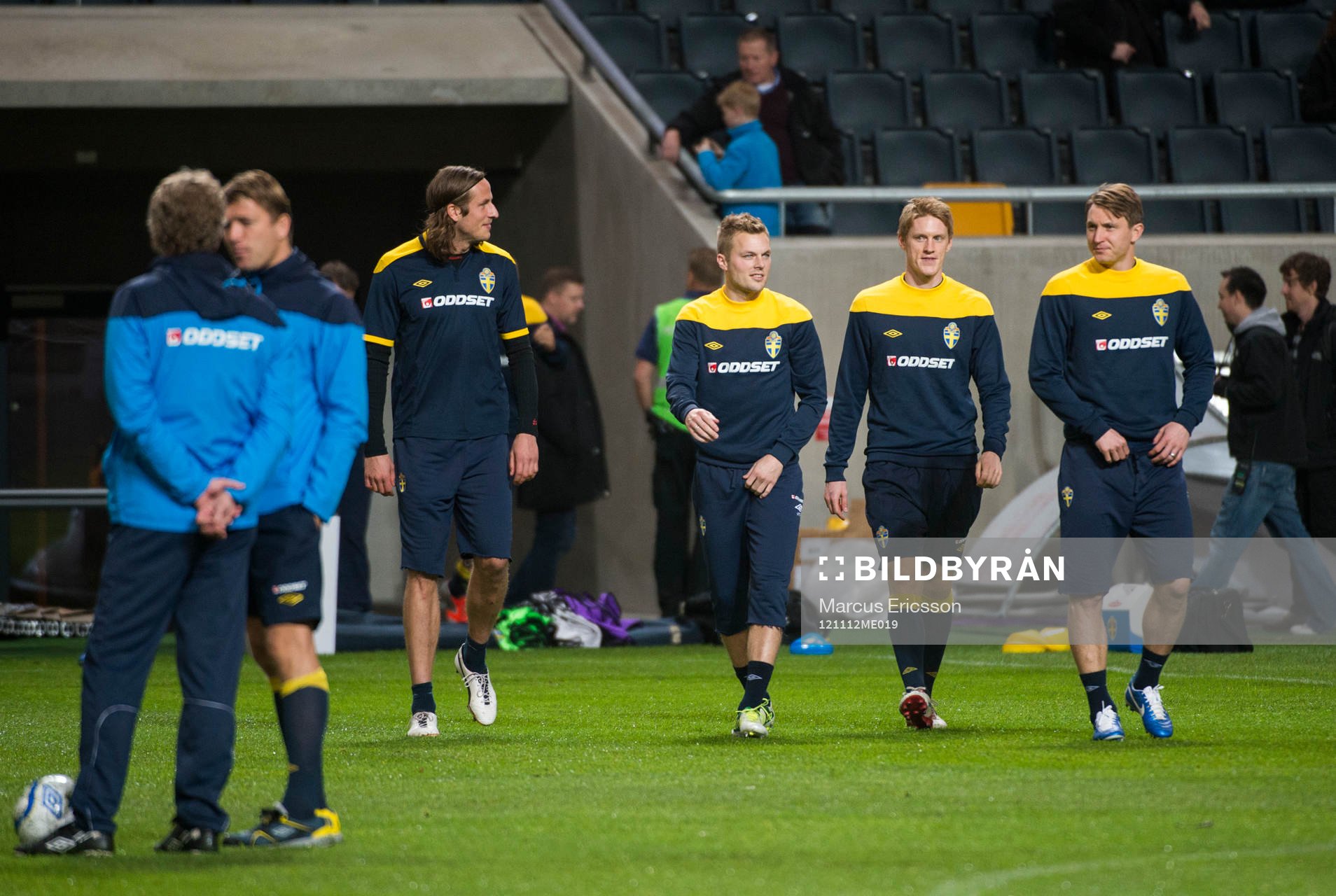 Sveriges första träning på Friends Arena. Jonas Olsson,