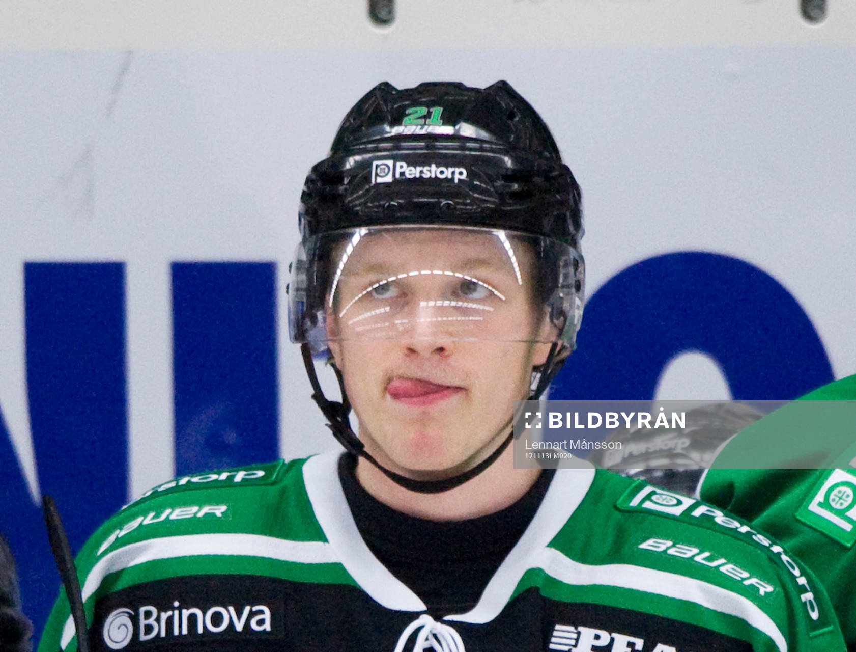 2 mål, Ted Brithén, Rögle, slickar sig om munnen