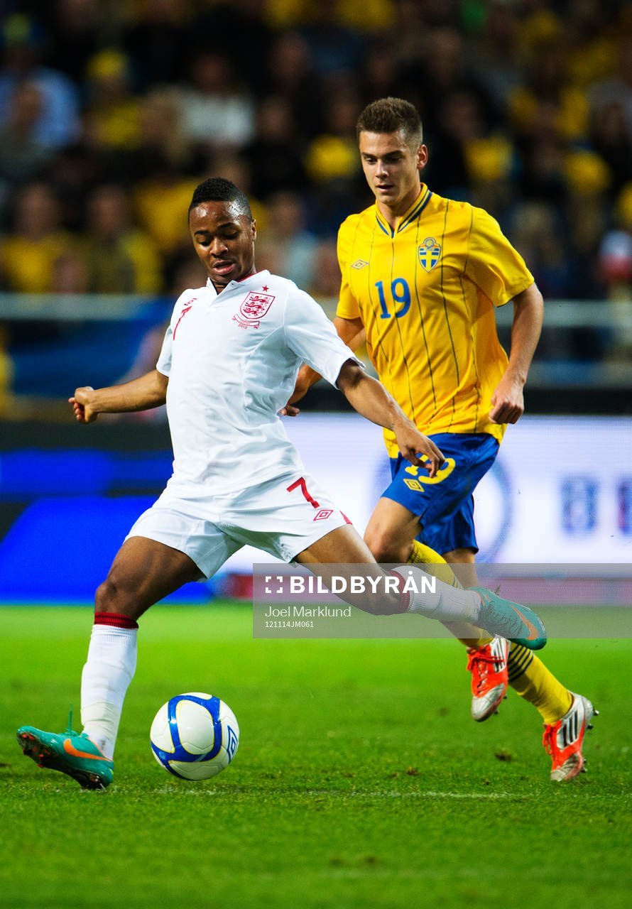 Raheem Sterling, England, och Alexander Kacaniklic, Sverige