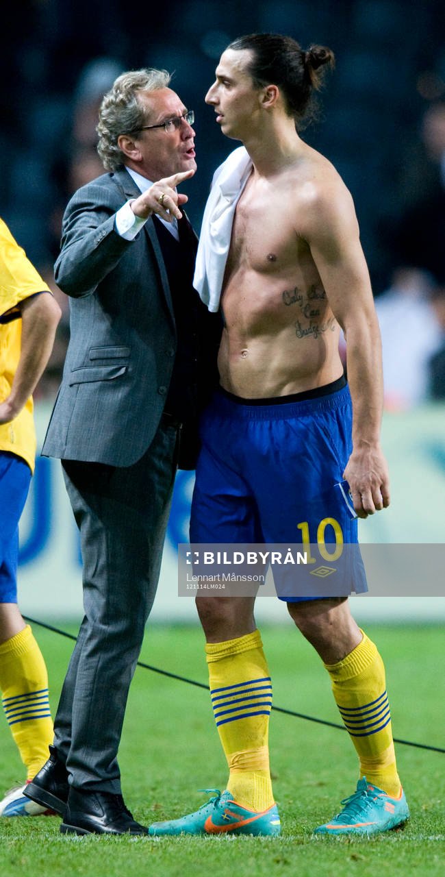 Erik Hamrén, förbundskapten och Zlatan Ibrahimovic,