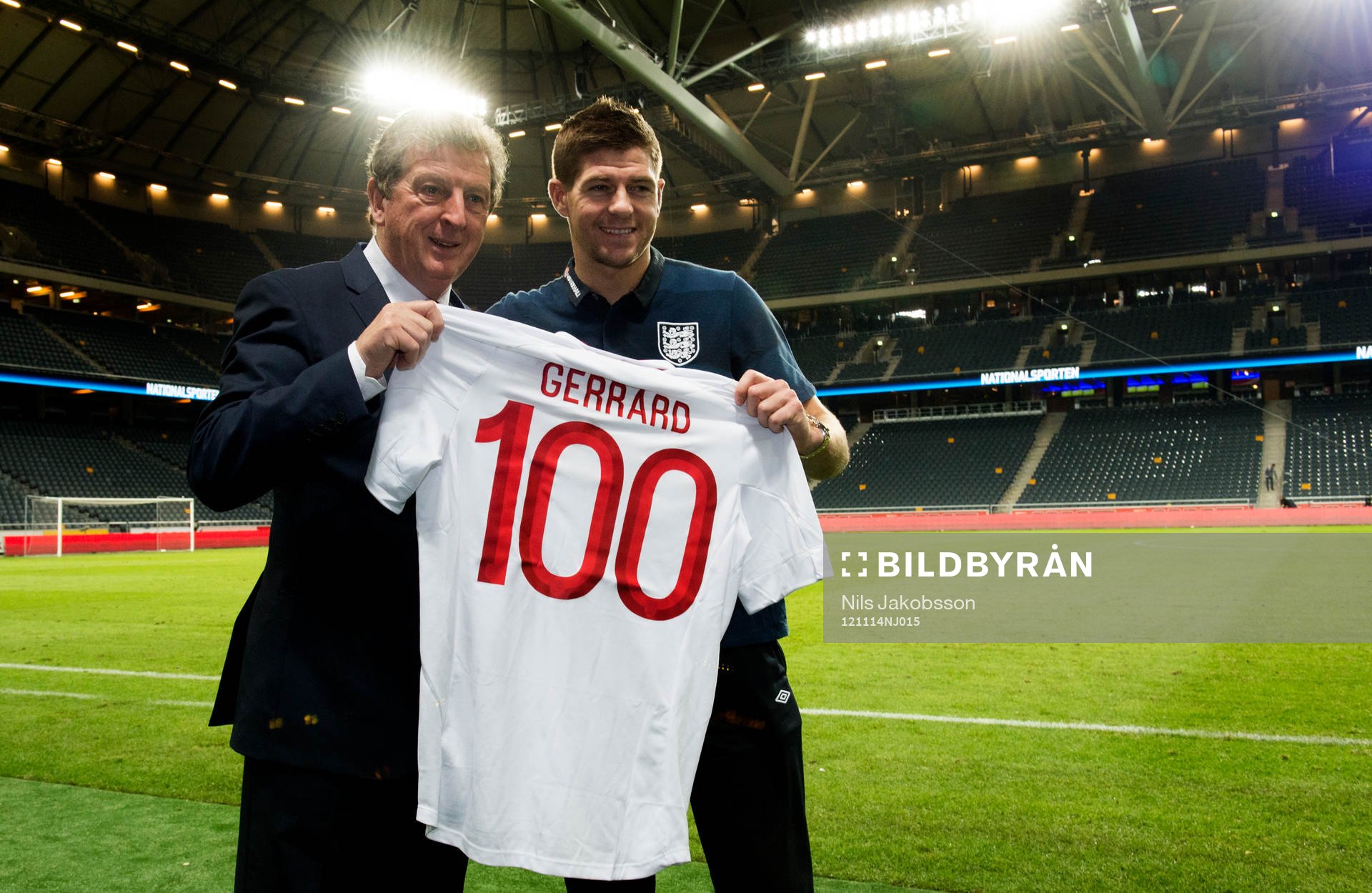 Roy Hodgson, förbundskapten England, Steven Gerrard med