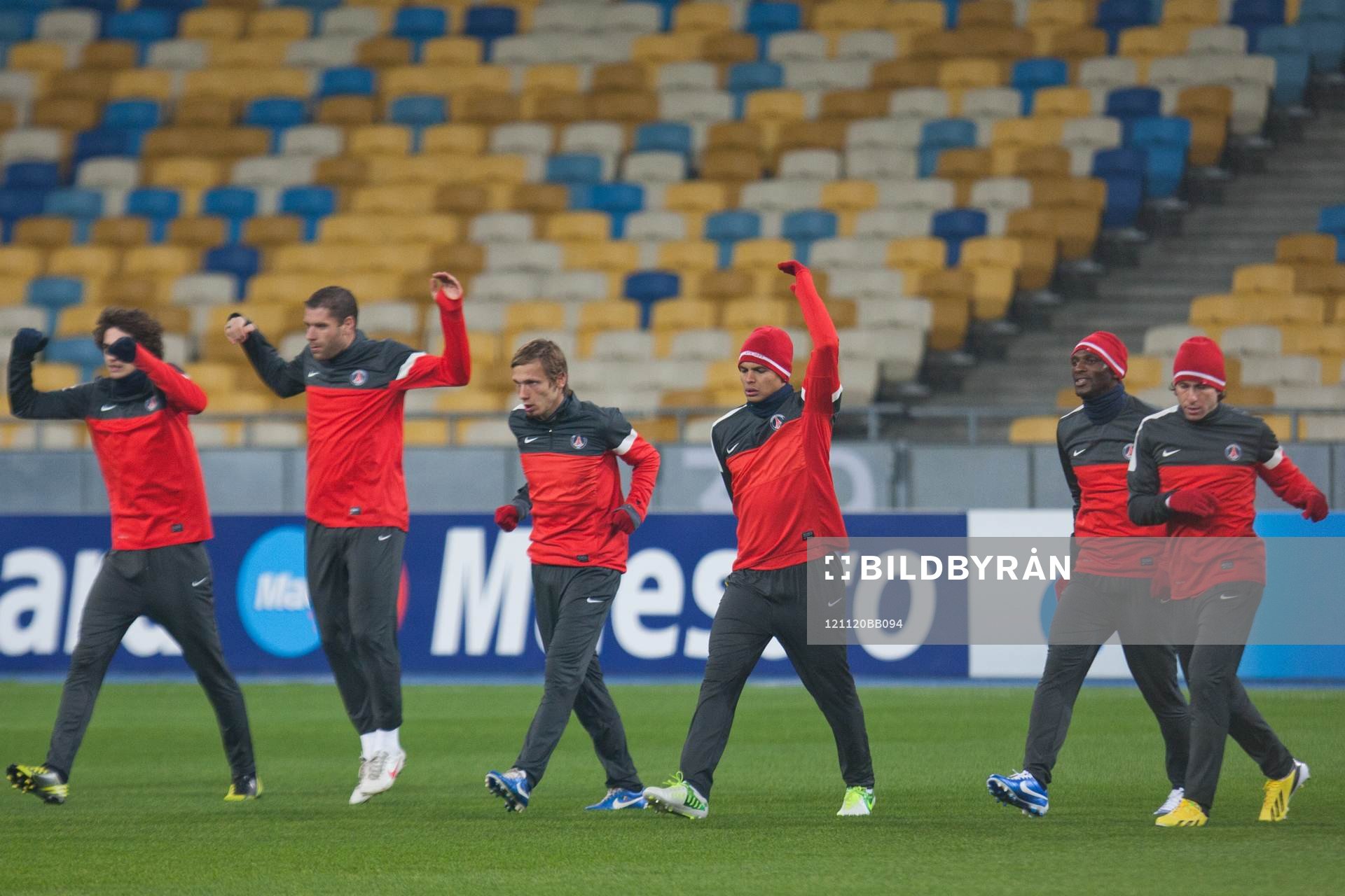 Groupe - 20.11.2012 - Entrainement du PSG a Kiev