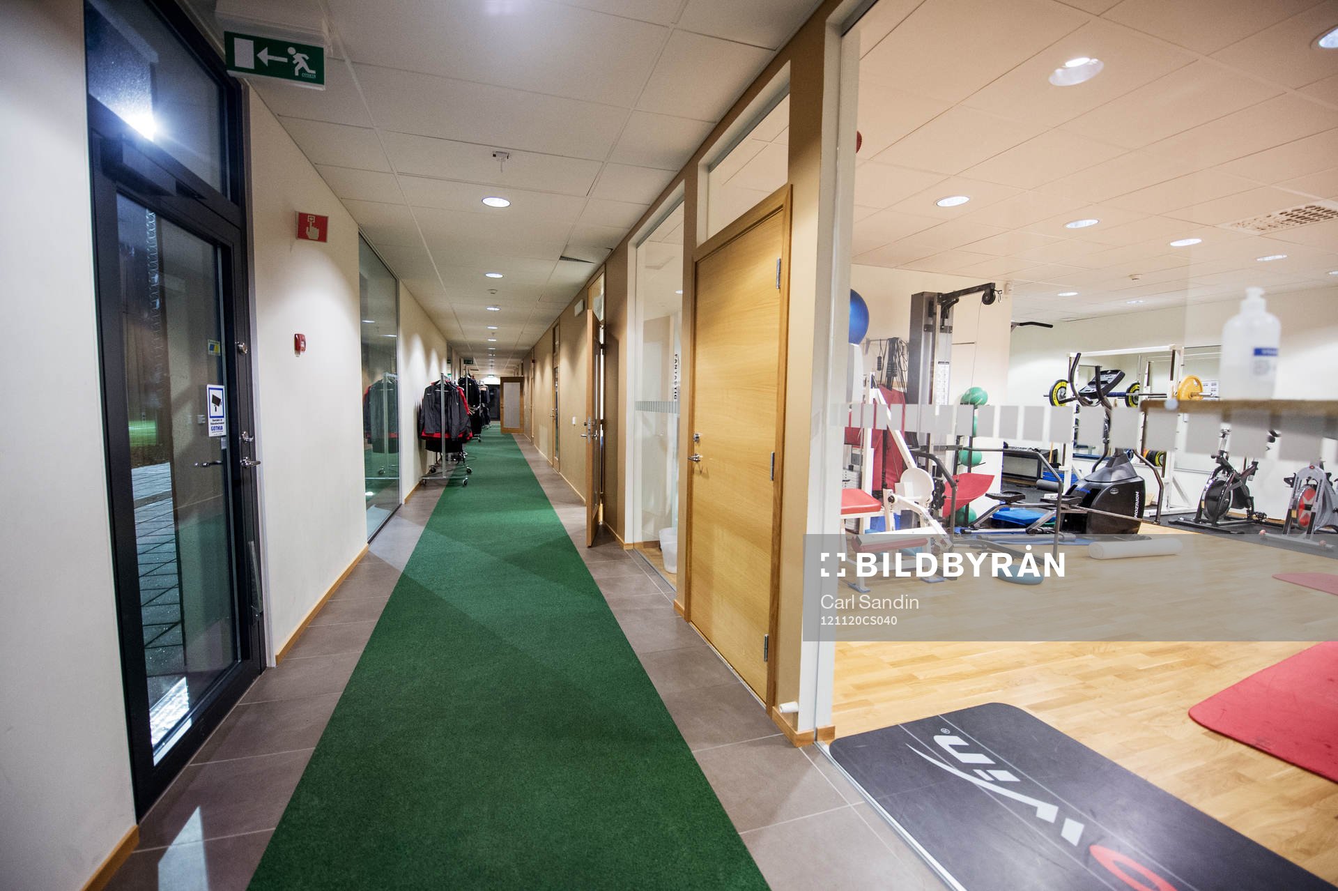 Korridoren utanför gymmet på Gothia Park Academy