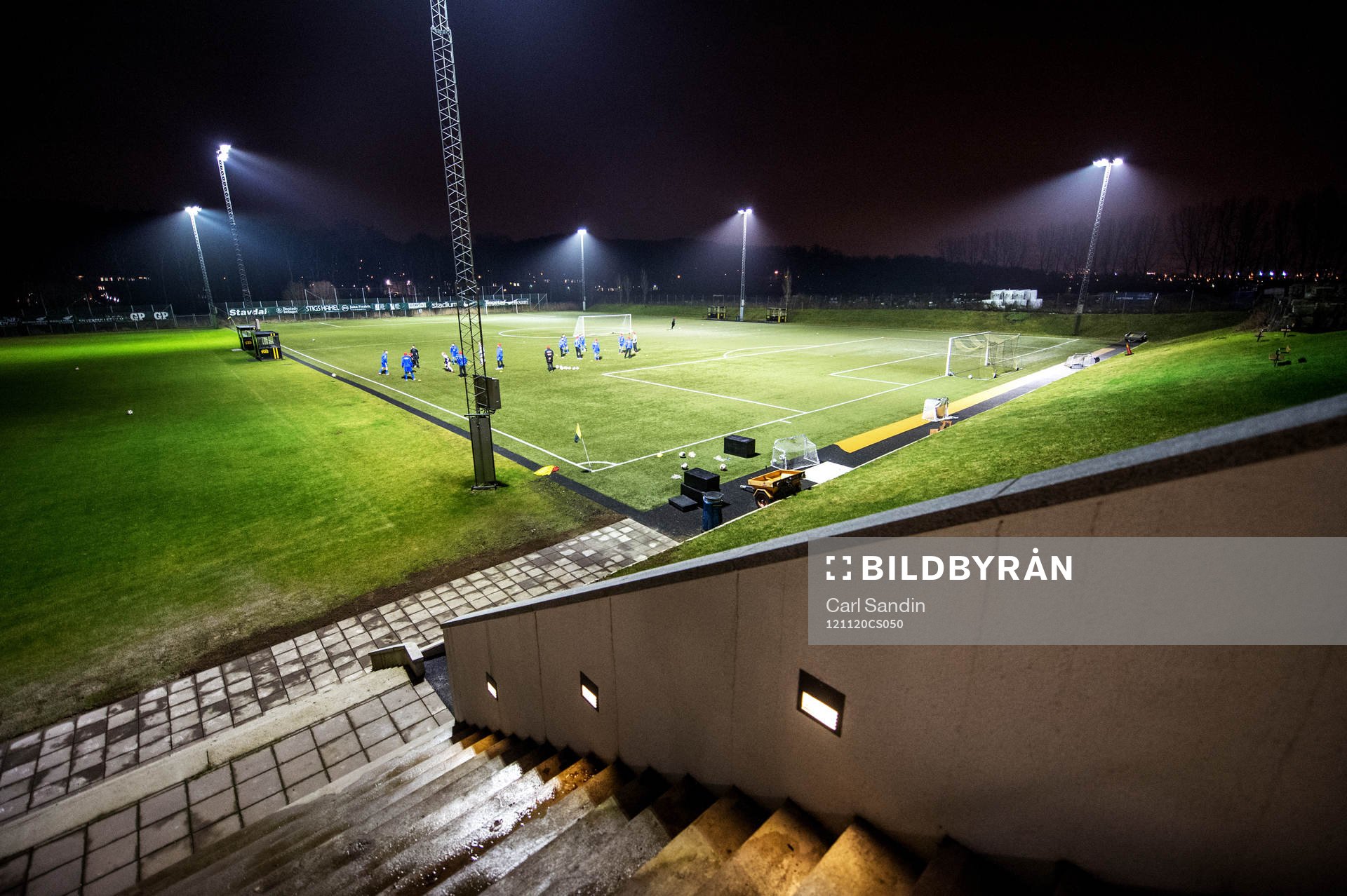 Fotbollsplanen på Gothia Park Academy exteriör i
