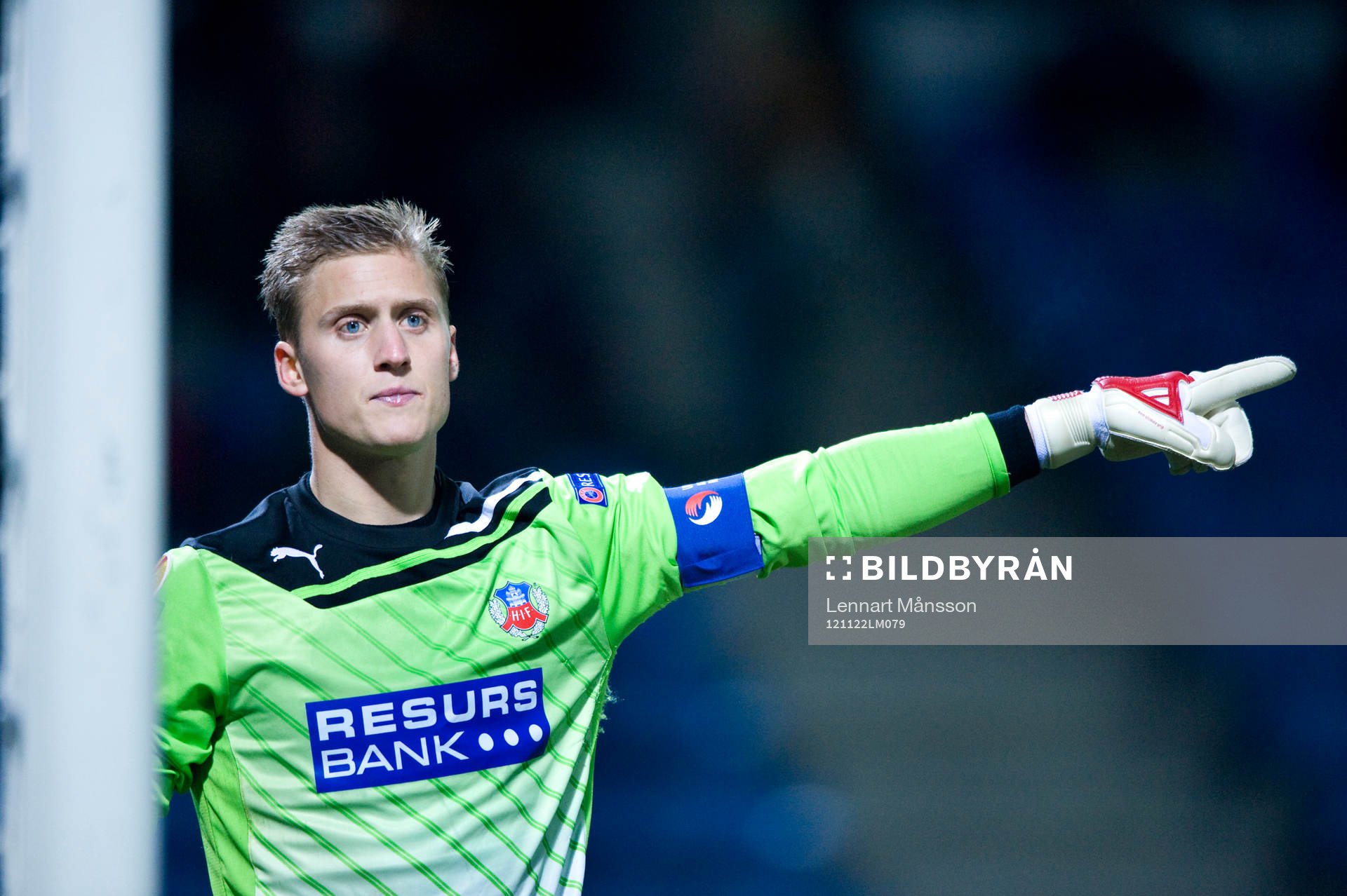 Pär Hansson, målvakt, Helsingborg, dirigerar
