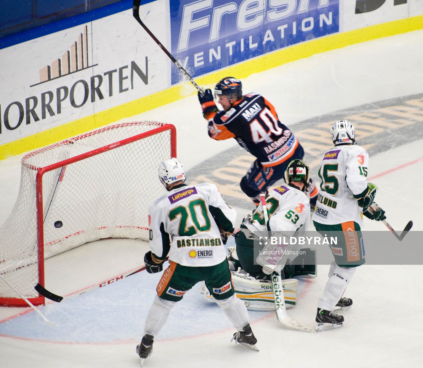 2-målsskytten Dennis Rasmussen, Växjö, gjorde både 3-2