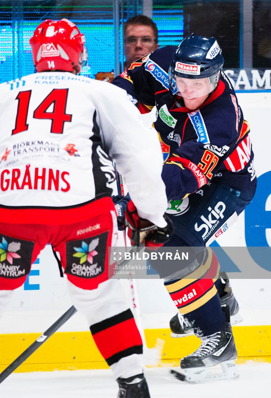 Gabriel Landeskog, Djurgården, skjuter in 3-0 i tom bur