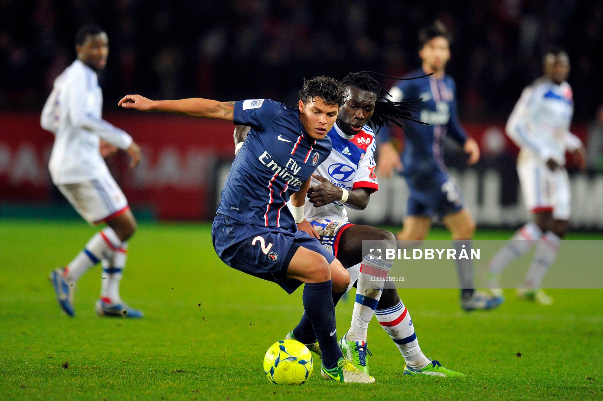 Thiago SILVA / Bafetimbi GOMIS - 16.12.2012 - PSG / Lyon -