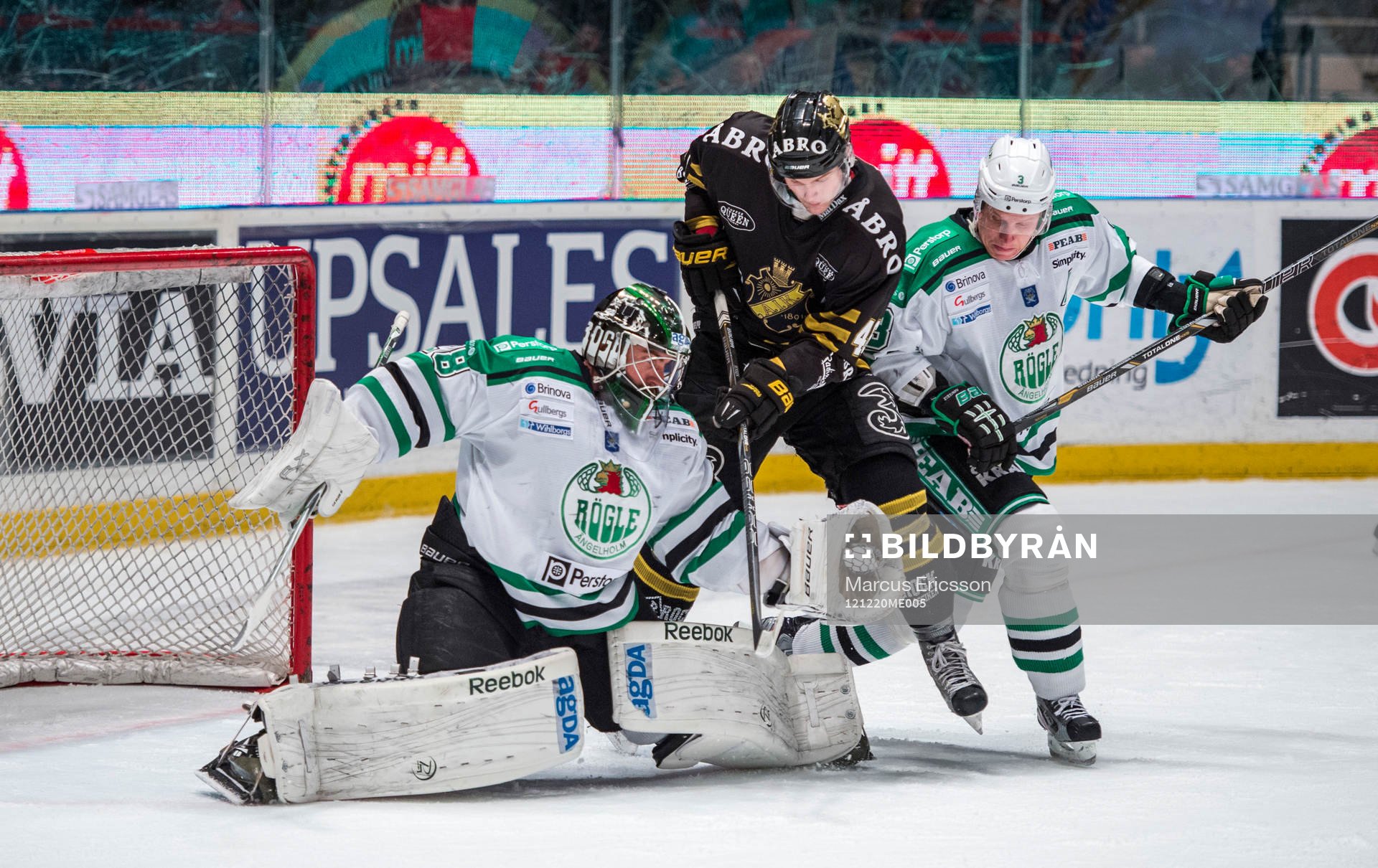 Martin Gerber, målvakt och Lasse Kukkonen, Rögle med